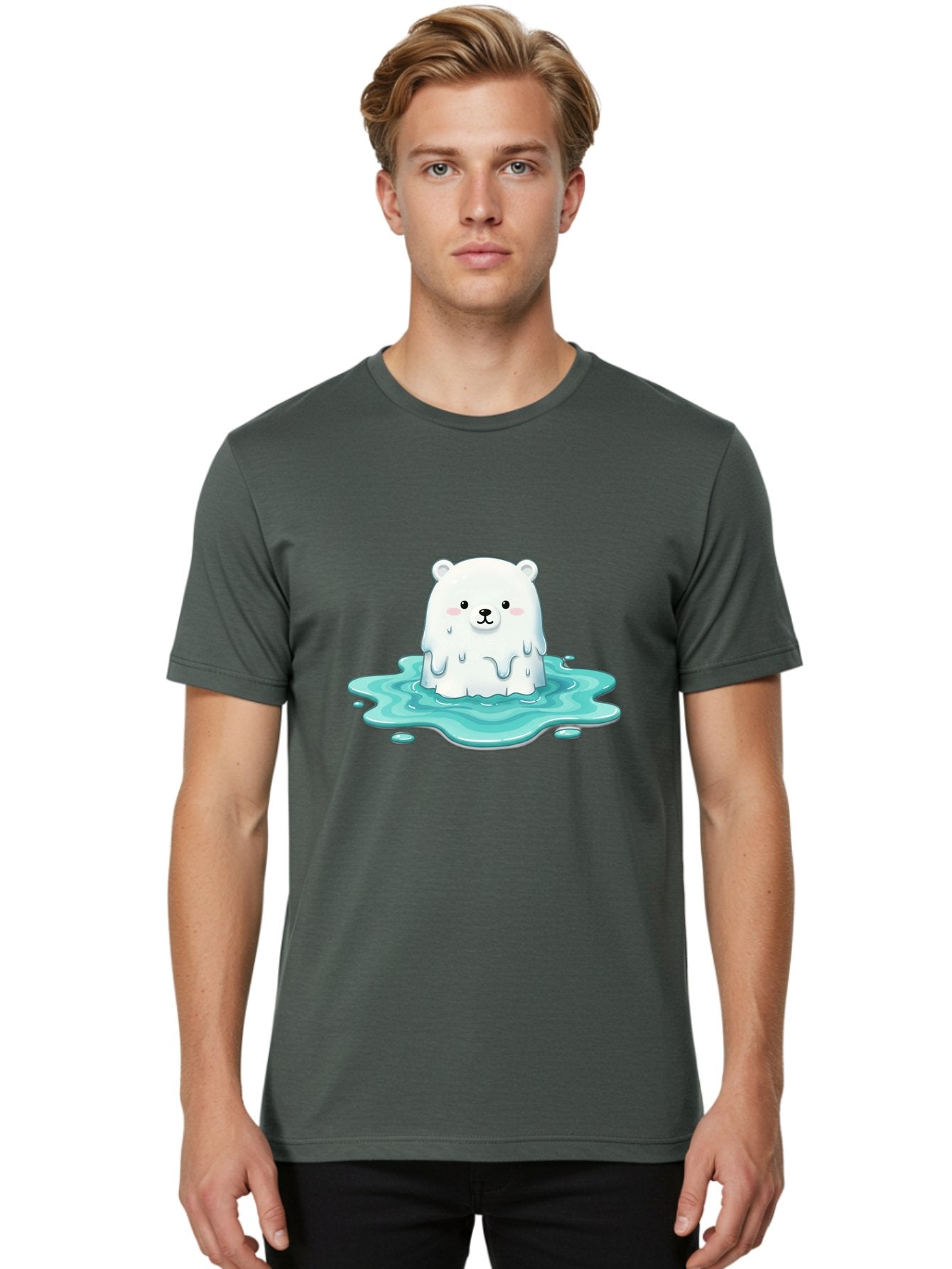 Melting-Polar-Bear Men'S Graphic Tee, 100% Cotton, Comfortable Casual Summer Wear, Machine Washable, Vintage Camera, Old Camera, Antique Camera, Black Camera, Classic Photography, Photography Equipment, Nostalgic Device, Film Camera, Baf211 30
