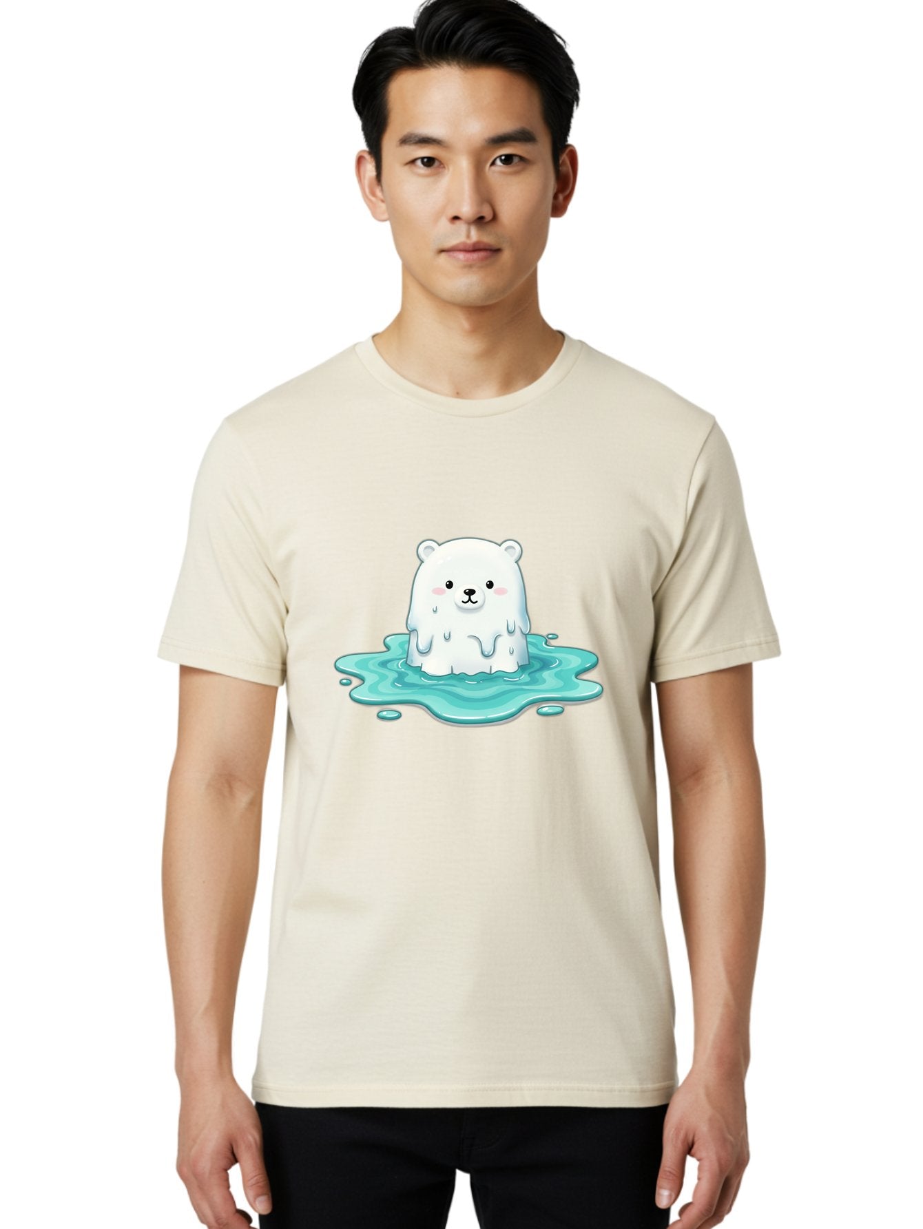 Melting-Polar-Bear Men'S Graphic Tee, 100% Cotton, Comfortable Casual Summer Wear, Machine Washable, Vintage Camera, Old Camera, Antique Camera, Black Camera, Classic Photography, Photography Equipment, Nostalgic Device, Film Camera, Baf211 21