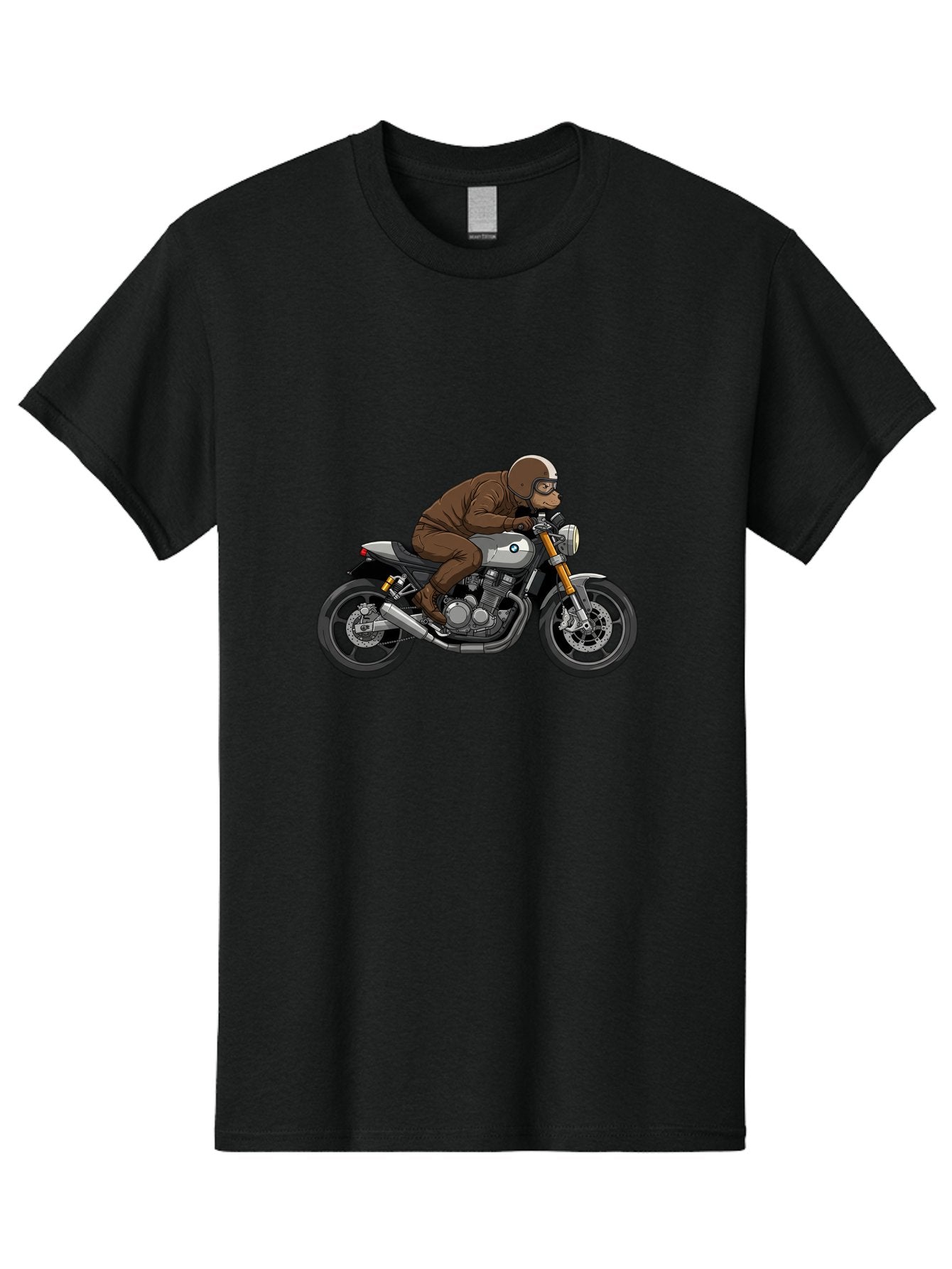 Monkey-On-Bmw-Motorcycle Men'S Graphic Tee, 100% Cotton, Comfortable Casual Summer Wear, Machine Washable, Vintage Camera, Old Camera, Antique Camera, Black Camera, Classic Photography, Photography Equipment, Nostalgic Device, Film Camera, Baf231 14