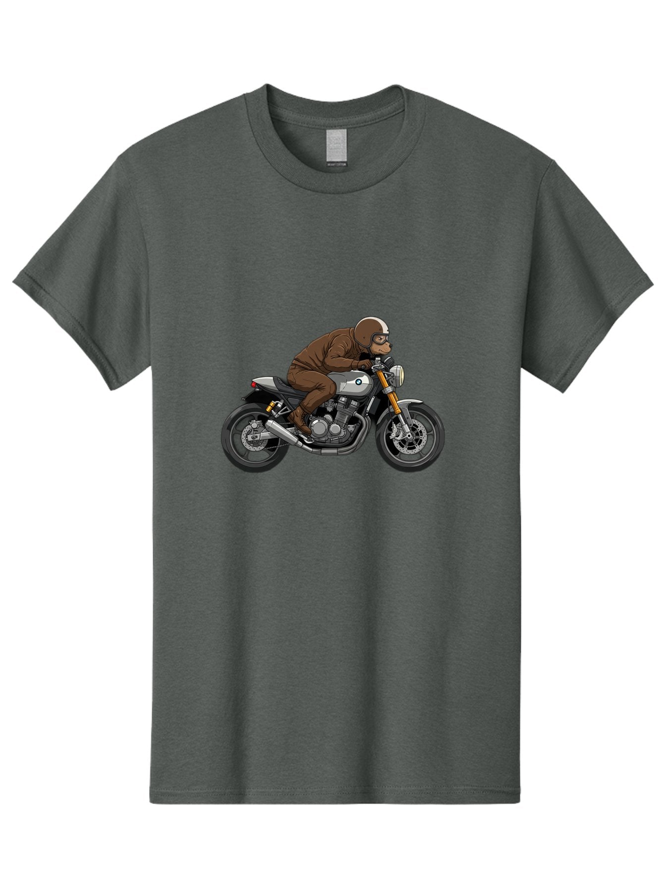 Monkey-On-Bmw-Motorcycle Men'S Graphic Tee, 100% Cotton, Comfortable Casual Summer Wear, Machine Washable, Vintage Camera, Old Camera, Antique Camera, Black Camera, Classic Photography, Photography Equipment, Nostalgic Device, Film Camera, Baf231