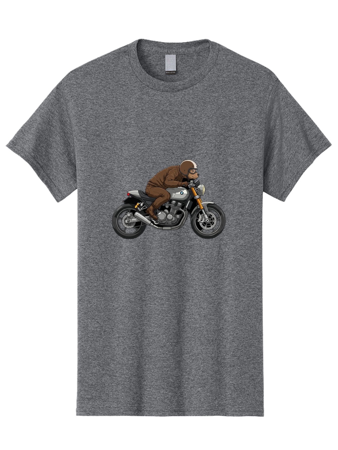 Monkey-On-Bmw-Motorcycle Men'S Graphic Tee, 100% Cotton, Comfortable Casual Summer Wear, Machine Washable, Vintage Camera, Old Camera, Antique Camera, Black Camera, Classic Photography, Photography Equipment, Nostalgic Device, Film Camera, Baf231
