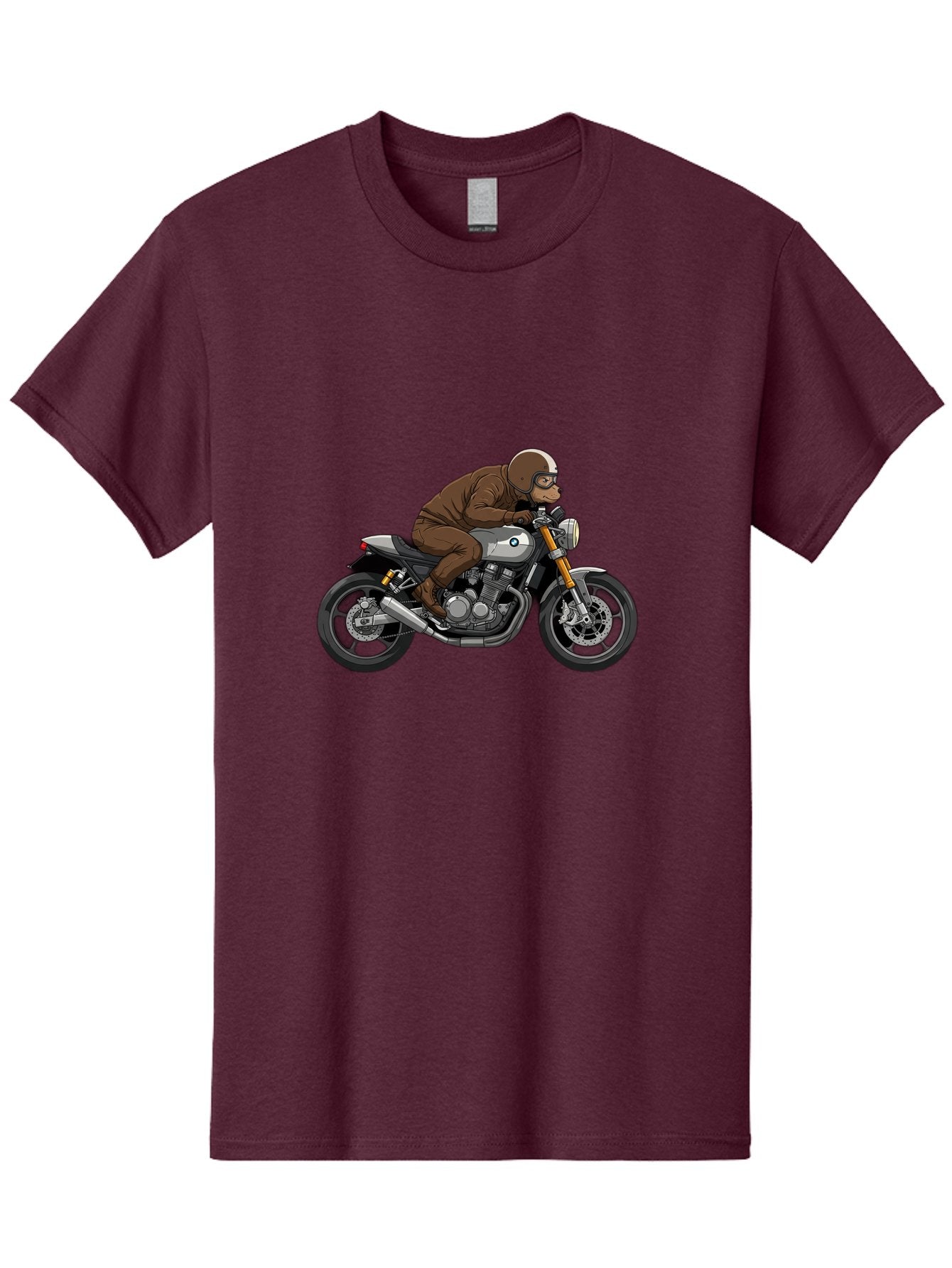 Monkey-On-Bmw-Motorcycle Men'S Graphic Tee, 100% Cotton, Comfortable Casual Summer Wear, Machine Washable, Vintage Camera, Old Camera, Antique Camera, Black Camera, Classic Photography, Photography Equipment, Nostalgic Device, Film Camera, Baf231 10