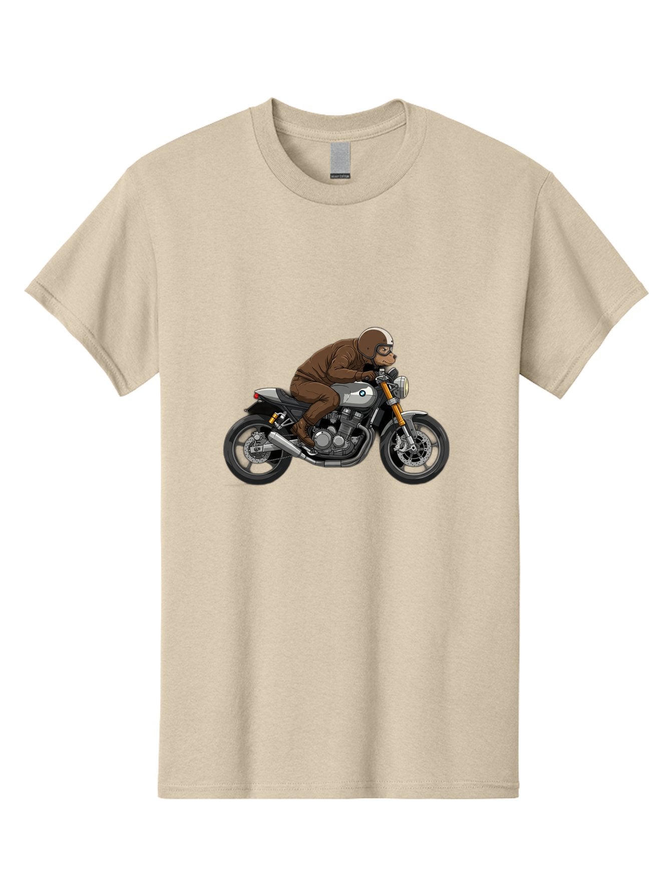 Monkey-On-Bmw-Motorcycle Men'S Graphic Tee, 100% Cotton, Comfortable Casual Summer Wear, Machine Washable, Vintage Camera, Old Camera, Antique Camera, Black Camera, Classic Photography, Photography Equipment, Nostalgic Device, Film Camera, Baf231 6