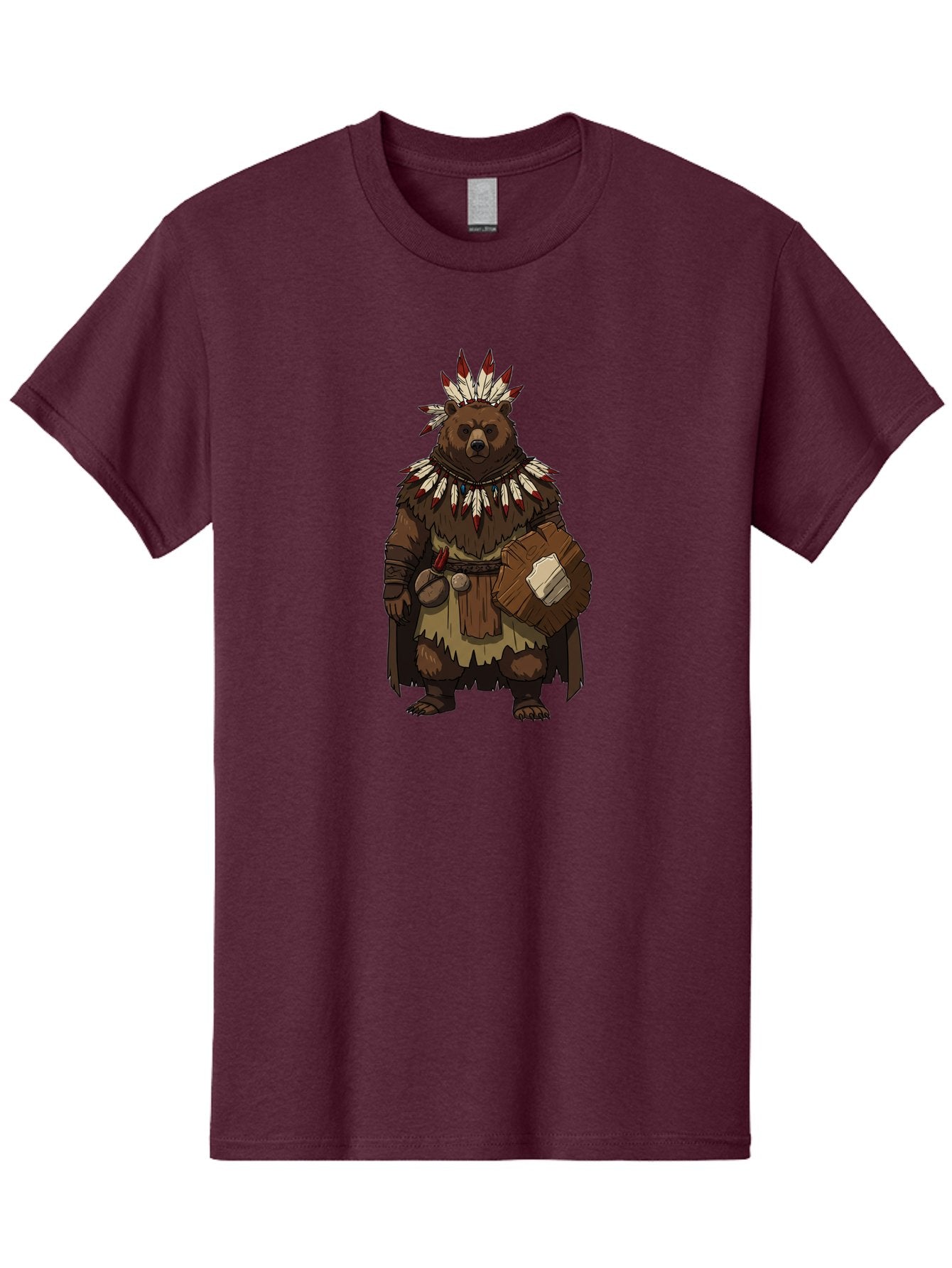 Native-American-Bear-Warrior Men'S Graphic Tee, 100% Cotton, Comfortable Casual Summer Wear, Machine Washable, Vintage Camera, Old Camera, Antique Camera, Black Camera, Classic Photography, Photography Equipment, Nostalgic Device, Film Camera, Baf238 9