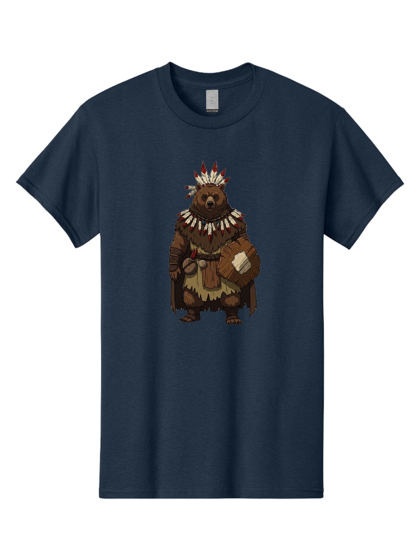 Native-American-Bear-Warrior Men'S Graphic Tee, 100% Cotton, Comfortable Casual Summer Wear, Machine Washable, Vintage Camera, Old Camera, Antique Camera, Black Camera, Classic Photography, Photography Equipment, Nostalgic Device, Film Camera, Baf238 15