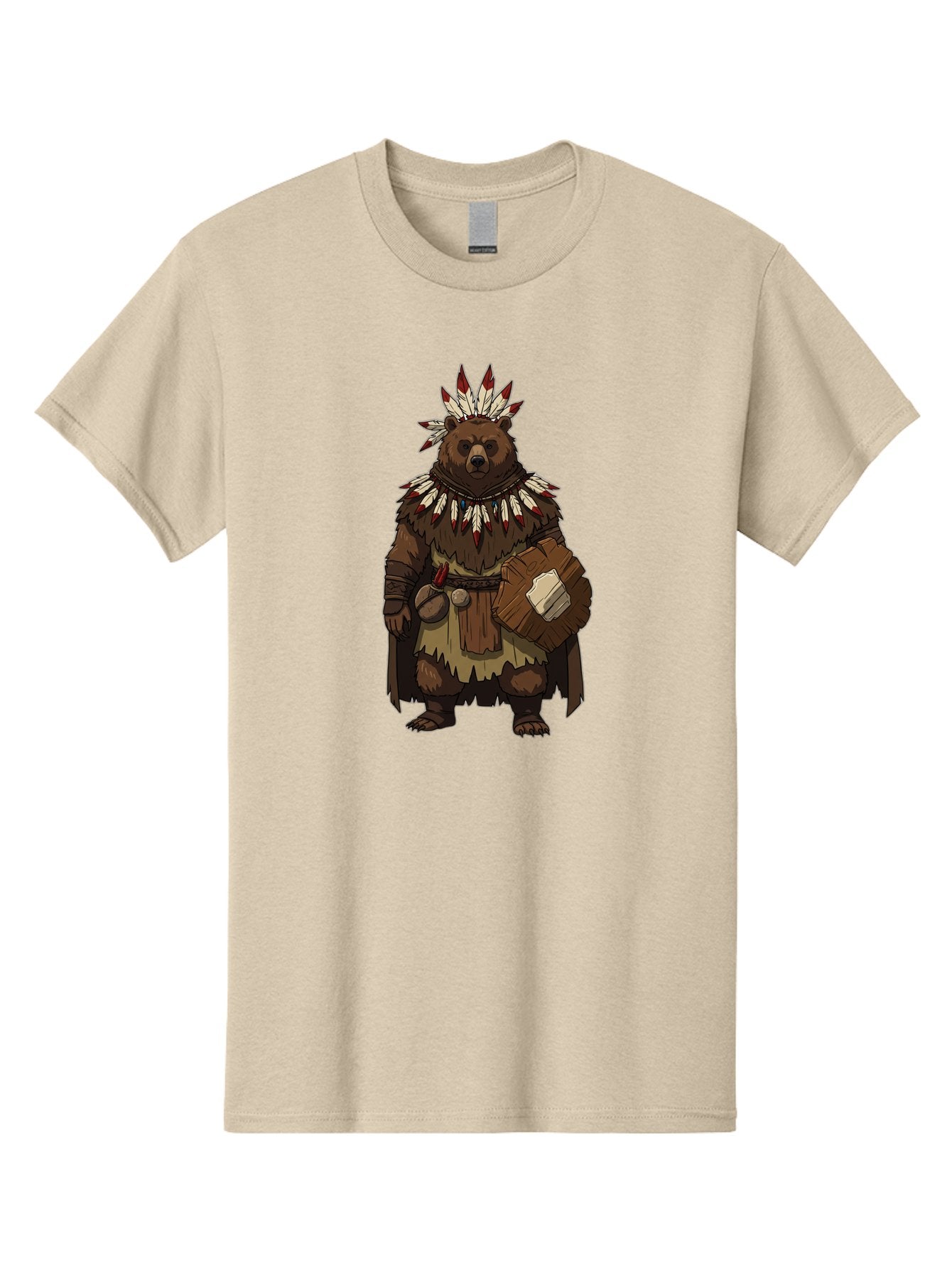 Native-American-Bear-Warrior Men'S Graphic Tee, 100% Cotton, Comfortable Casual Summer Wear, Machine Washable, Vintage Camera, Old Camera, Antique Camera, Black Camera, Classic Photography, Photography Equipment, Nostalgic Device, Film Camera, Baf238 7
