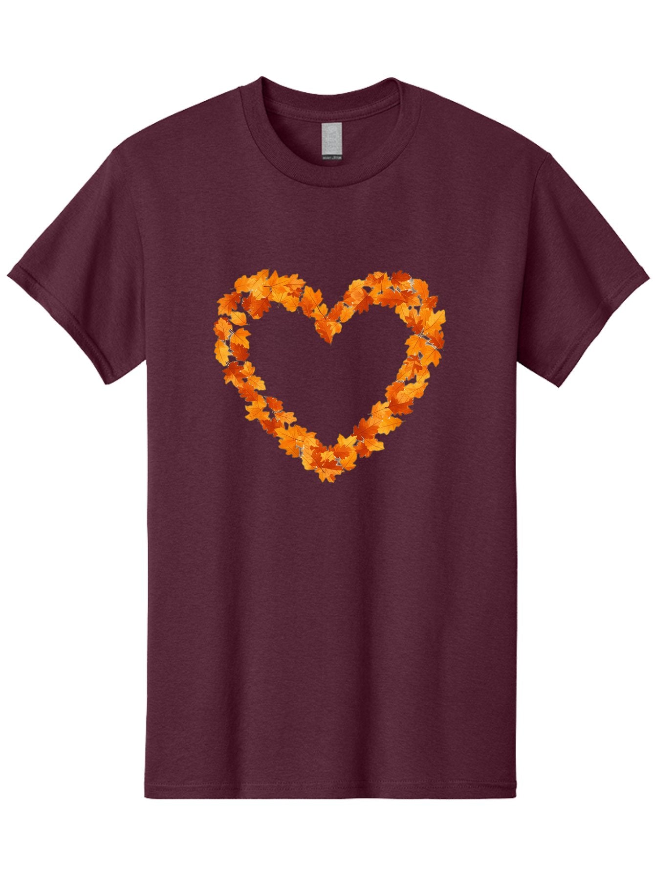 Orange-Leaves-Heart Men'S Graphic Tee, 100% Cotton, Comfortable Casual Summer Wear, Machine Washable, Vintage Camera, Old Camera, Antique Camera, Black Camera, Classic Photography, Photography Equipment, Nostalgic Device, Film Camera, Baf244