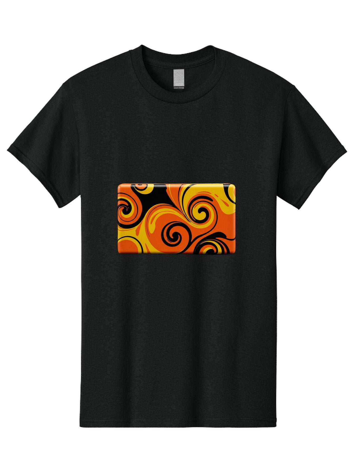 Orange-Swirl-Design Men'S Graphic Tee, 100% Cotton, Comfortable Casual Summer Wear, Machine Washable, Vintage Camera, Old Camera, Antique Camera, Black Camera, Classic Photography, Photography Equipment, Nostalgic Device, Film Camera, Baf245 4