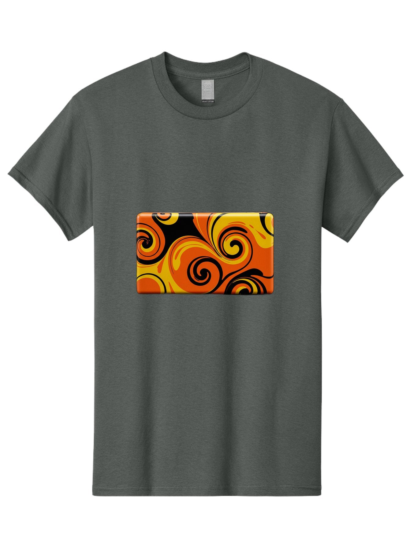 Orange-Swirl-Design Men'S Graphic Tee, 100% Cotton, Comfortable Casual Summer Wear, Machine Washable, Vintage Camera, Old Camera, Antique Camera, Black Camera, Classic Photography, Photography Equipment, Nostalgic Device, Film Camera, Baf245 6