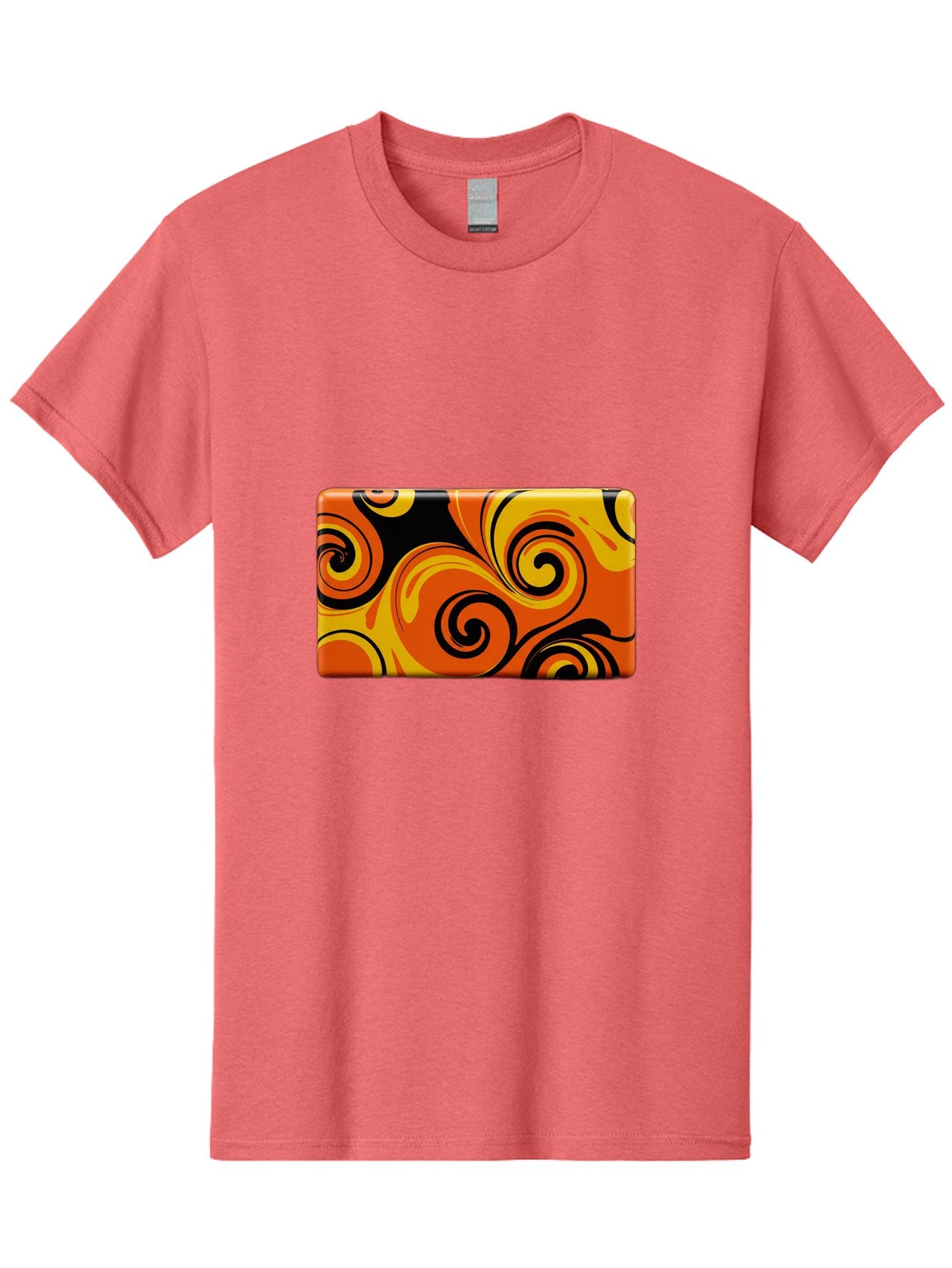 Orange-Swirl-Design Men'S Graphic Tee, 100% Cotton, Comfortable Casual Summer Wear, Machine Washable, Vintage Camera, Old Camera, Antique Camera, Black Camera, Classic Photography, Photography Equipment, Nostalgic Device, Film Camera, Baf245 9