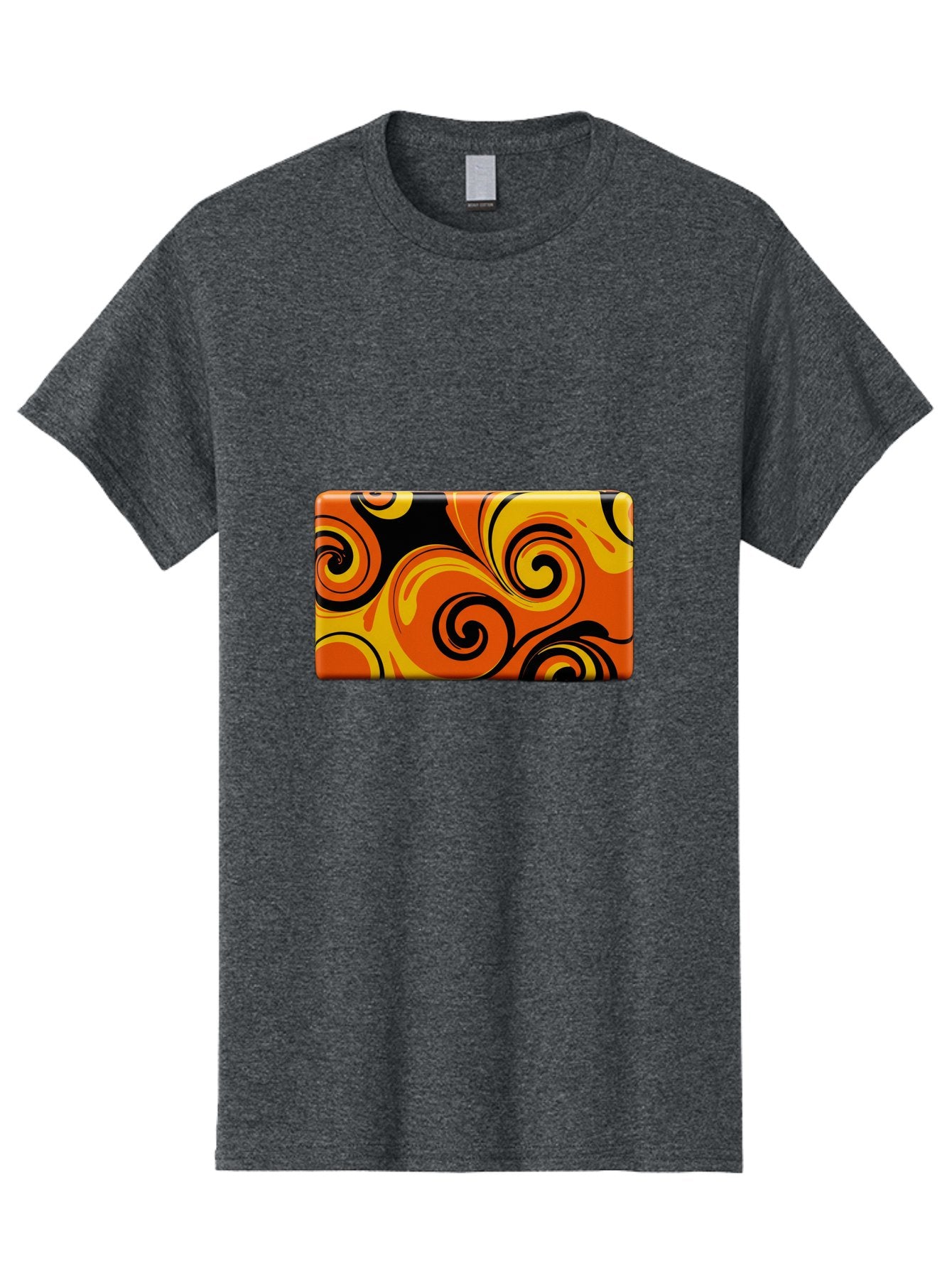 Orange-Swirl-Design Men'S Graphic Tee, 100% Cotton, Comfortable Casual Summer Wear, Machine Washable, Vintage Camera, Old Camera, Antique Camera, Black Camera, Classic Photography, Photography Equipment, Nostalgic Device, Film Camera, Baf245