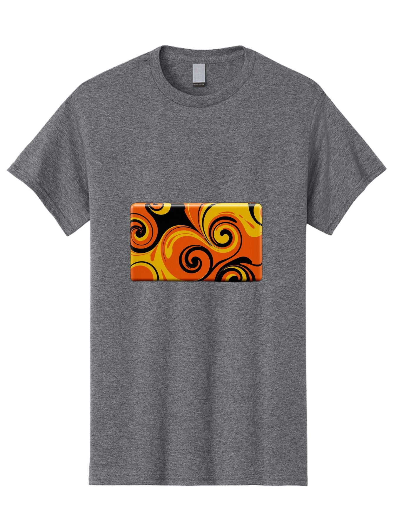 Orange-Swirl-Design Men'S Graphic Tee, 100% Cotton, Comfortable Casual Summer Wear, Machine Washable, Vintage Camera, Old Camera, Antique Camera, Black Camera, Classic Photography, Photography Equipment, Nostalgic Device, Film Camera, Baf245 3
