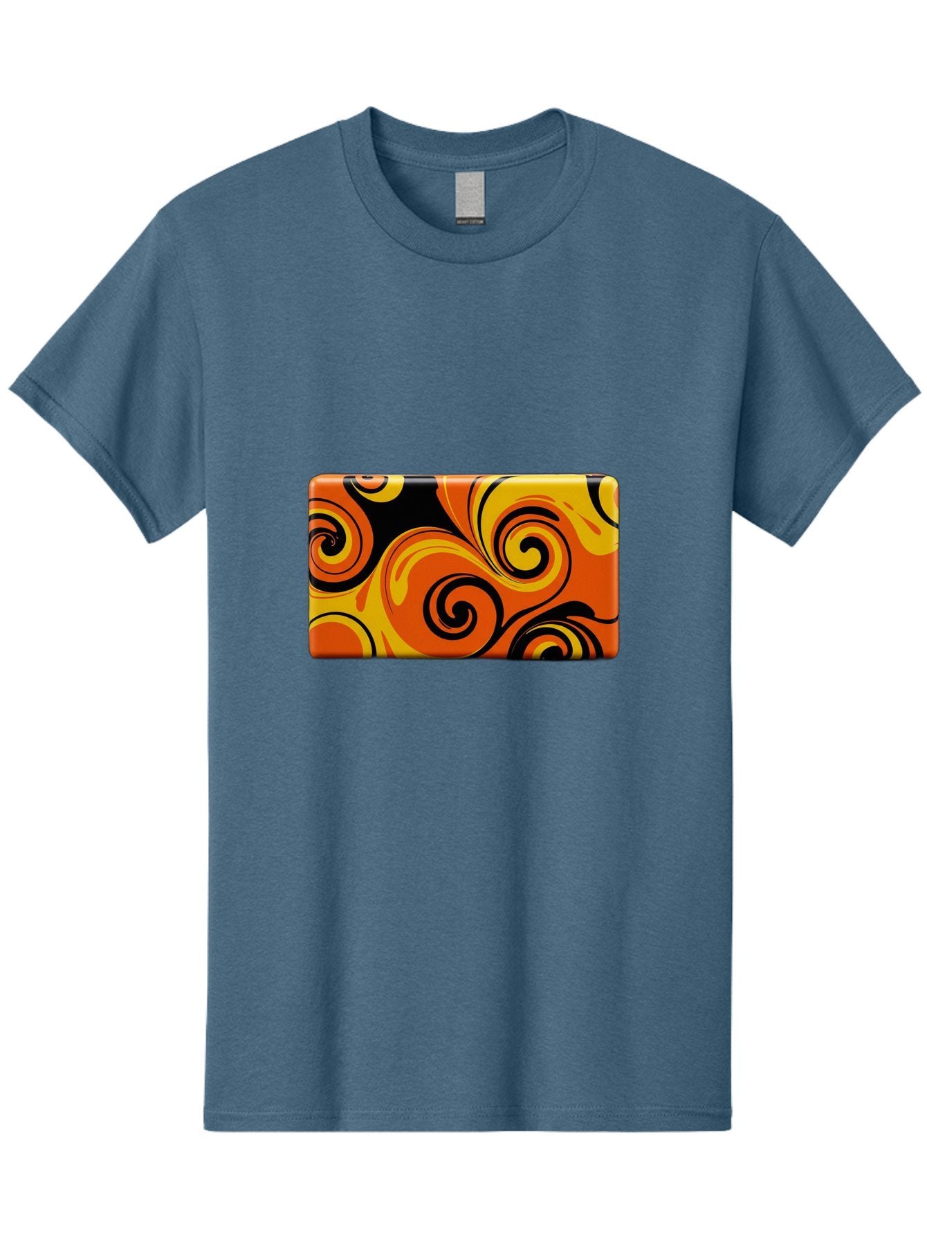 Orange-Swirl-Design Men'S Graphic Tee, 100% Cotton, Comfortable Casual Summer Wear, Machine Washable, Vintage Camera, Old Camera, Antique Camera, Black Camera, Classic Photography, Photography Equipment, Nostalgic Device, Film Camera, Baf245 13