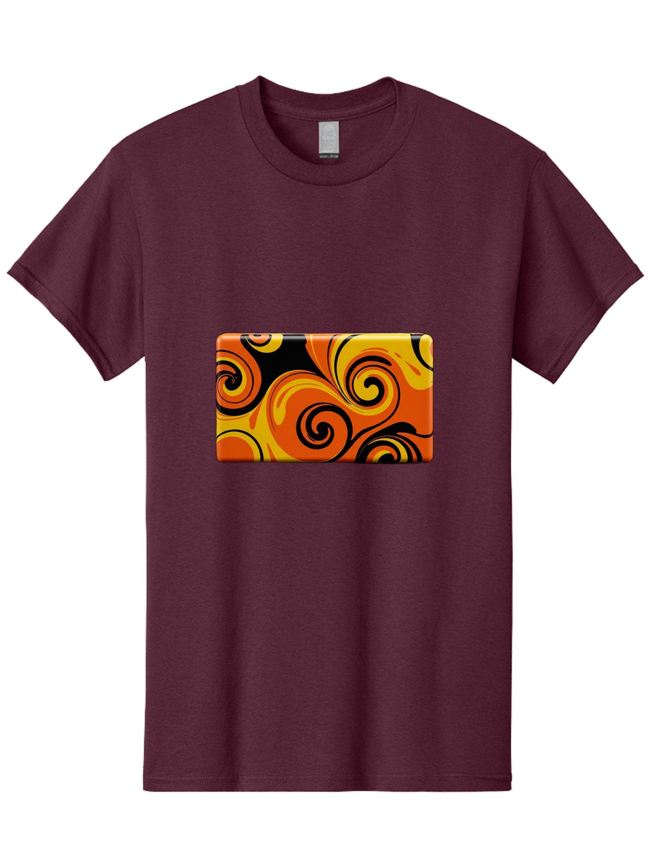 Orange-Swirl-Design Men'S Graphic Tee, 100% Cotton, Comfortable Casual Summer Wear, Machine Washable, Vintage Camera, Old Camera, Antique Camera, Black Camera, Classic Photography, Photography Equipment, Nostalgic Device, Film Camera, Baf245 14