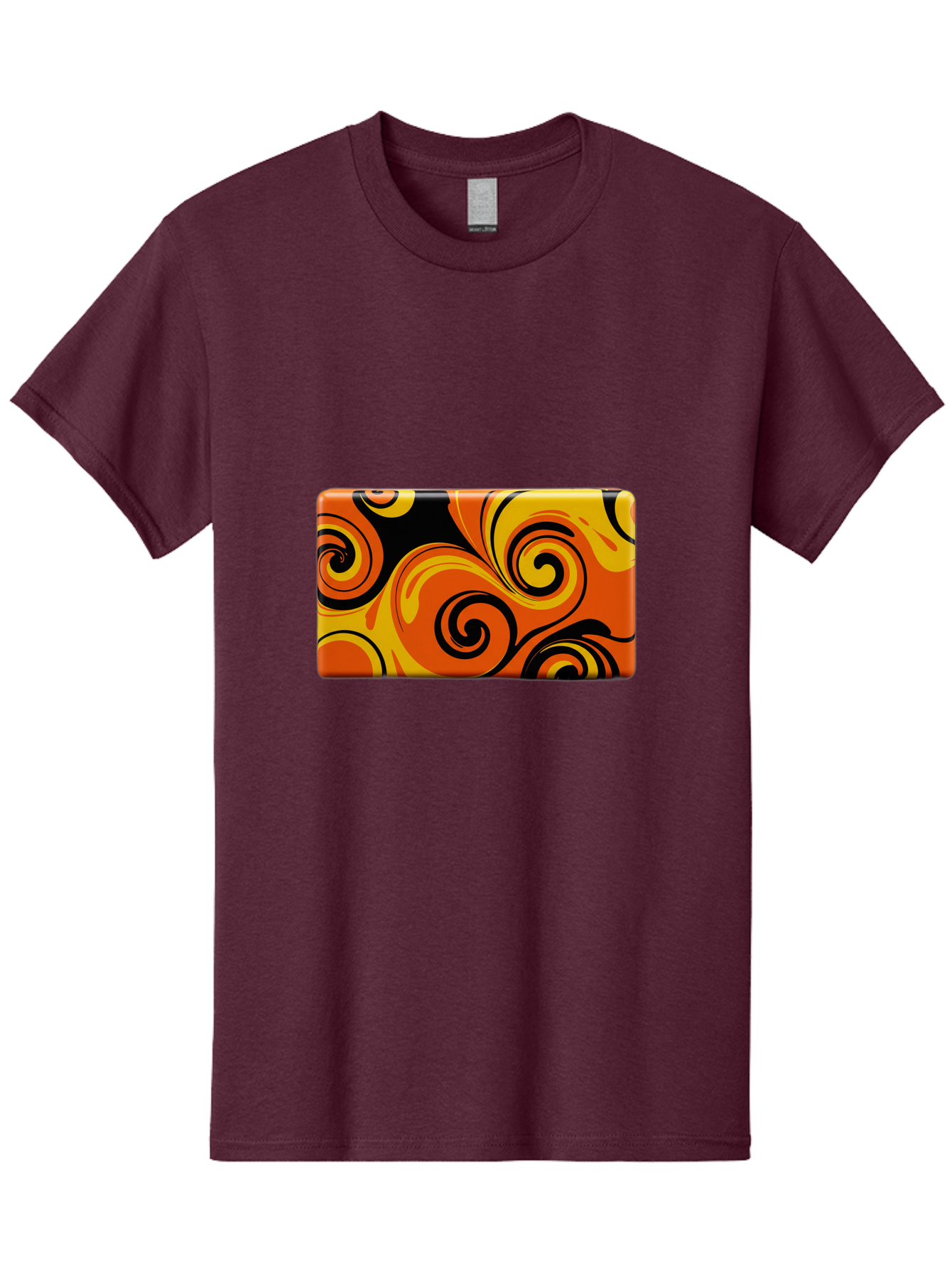 Orange-Swirl-Design Men'S Graphic Tee, 100% Cotton, Comfortable Casual Summer Wear, Machine Washable, Vintage Camera, Old Camera, Antique Camera, Black Camera, Classic Photography, Photography Equipment, Nostalgic Device, Film Camera, Baf245