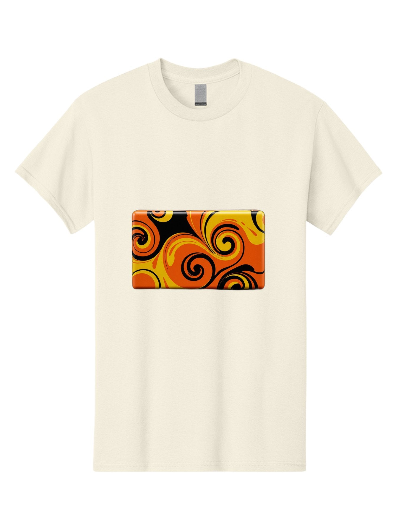 Orange-Swirl-Design Men'S Graphic Tee, 100% Cotton, Comfortable Casual Summer Wear, Machine Washable, Vintage Camera, Old Camera, Antique Camera, Black Camera, Classic Photography, Photography Equipment, Nostalgic Device, Film Camera, Baf245 11