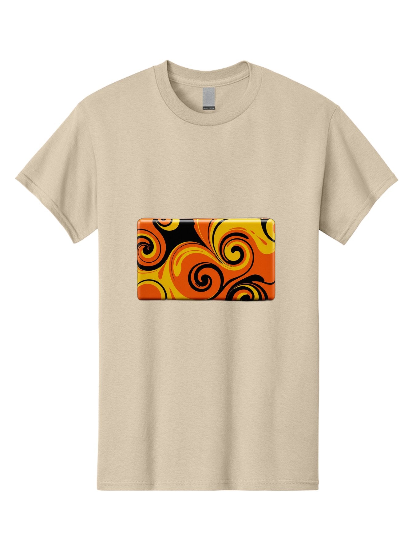 Orange-Swirl-Design Men'S Graphic Tee, 100% Cotton, Comfortable Casual Summer Wear, Machine Washable, Vintage Camera, Old Camera, Antique Camera, Black Camera, Classic Photography, Photography Equipment, Nostalgic Device, Film Camera, Baf245 10