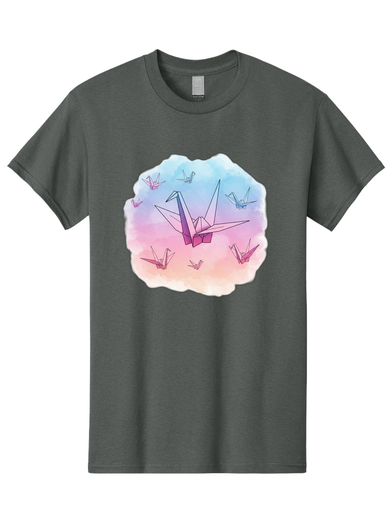 Origami-Cranes-2 Men'S Graphic Tee, 100% Cotton, Comfortable Casual Summer Wear, Machine Washable, Vintage Camera, Old Camera, Antique Camera, Black Camera, Classic Photography, Photography Equipment, Nostalgic Device, Film Camera, Camera Art Baf254 4