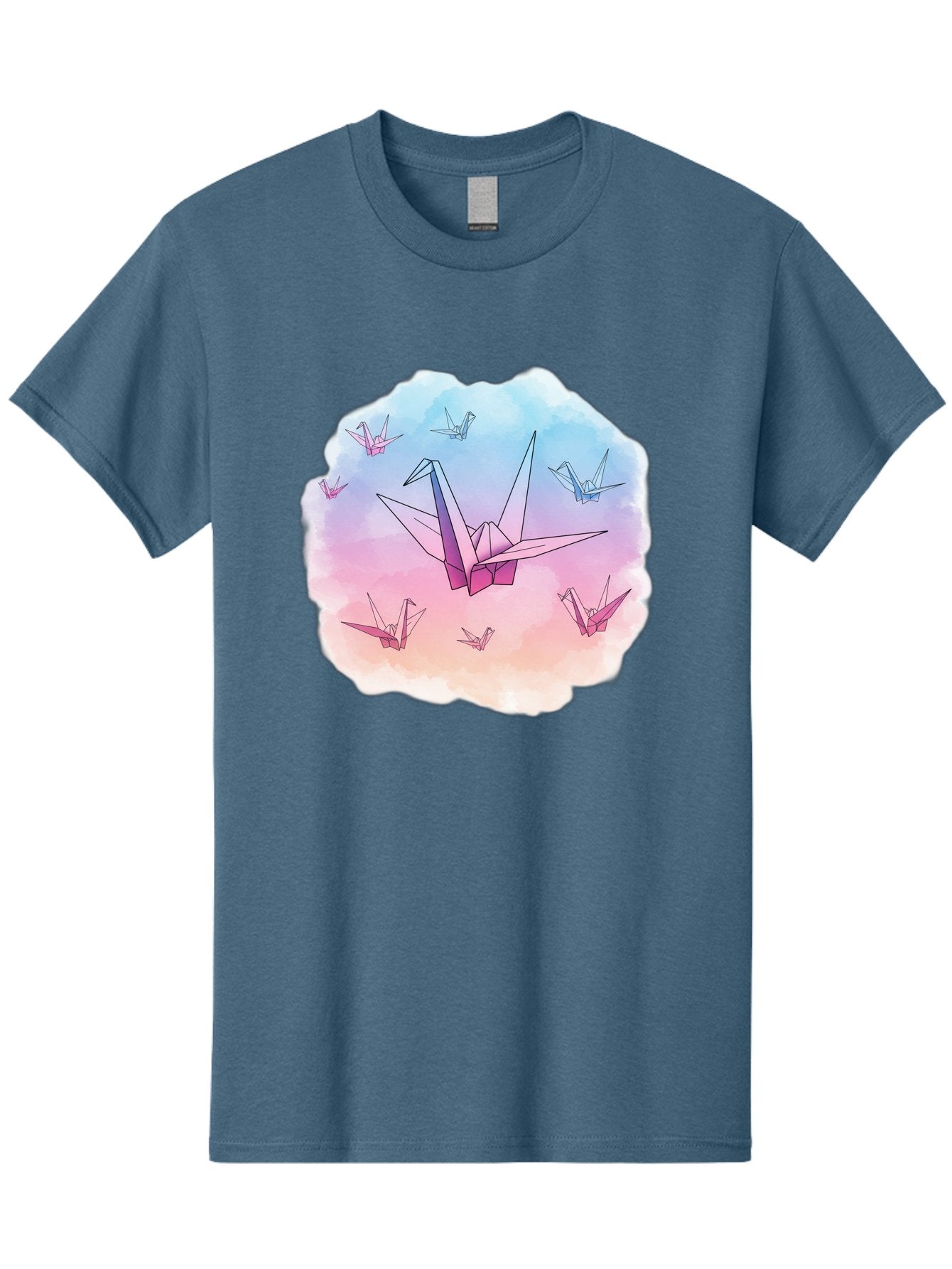 Origami-Cranes-2 Men'S Graphic Tee, 100% Cotton, Comfortable Casual Summer Wear, Machine Washable, Vintage Camera, Old Camera, Antique Camera, Black Camera, Classic Photography, Photography Equipment, Nostalgic Device, Film Camera, Camera Art Baf254