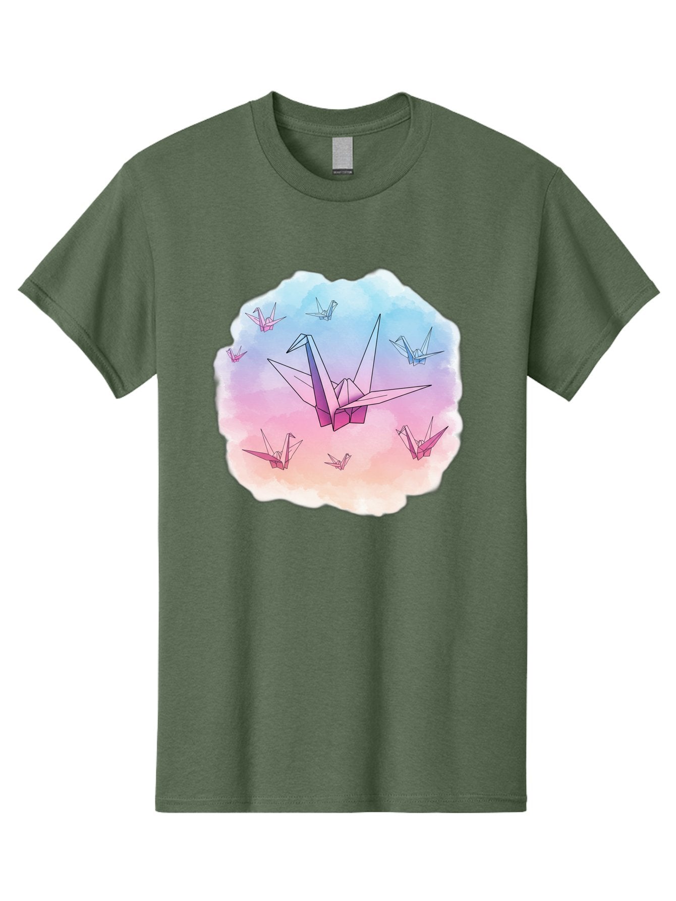 Origami-Cranes-2 Men'S Graphic Tee, 100% Cotton, Comfortable Casual Summer Wear, Machine Washable, Vintage Camera, Old Camera, Antique Camera, Black Camera, Classic Photography, Photography Equipment, Nostalgic Device, Film Camera, Camera Art Baf254