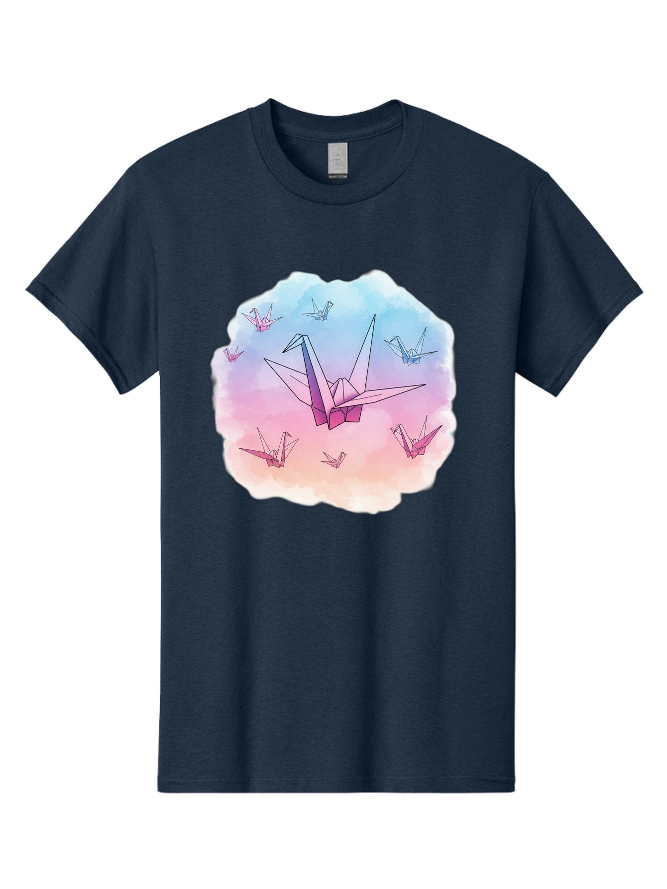 Origami-Cranes-2 Men'S Graphic Tee, 100% Cotton, Comfortable Casual Summer Wear, Machine Washable, Vintage Camera, Old Camera, Antique Camera, Black Camera, Classic Photography, Photography Equipment, Nostalgic Device, Film Camera, Camera Art Baf254 8