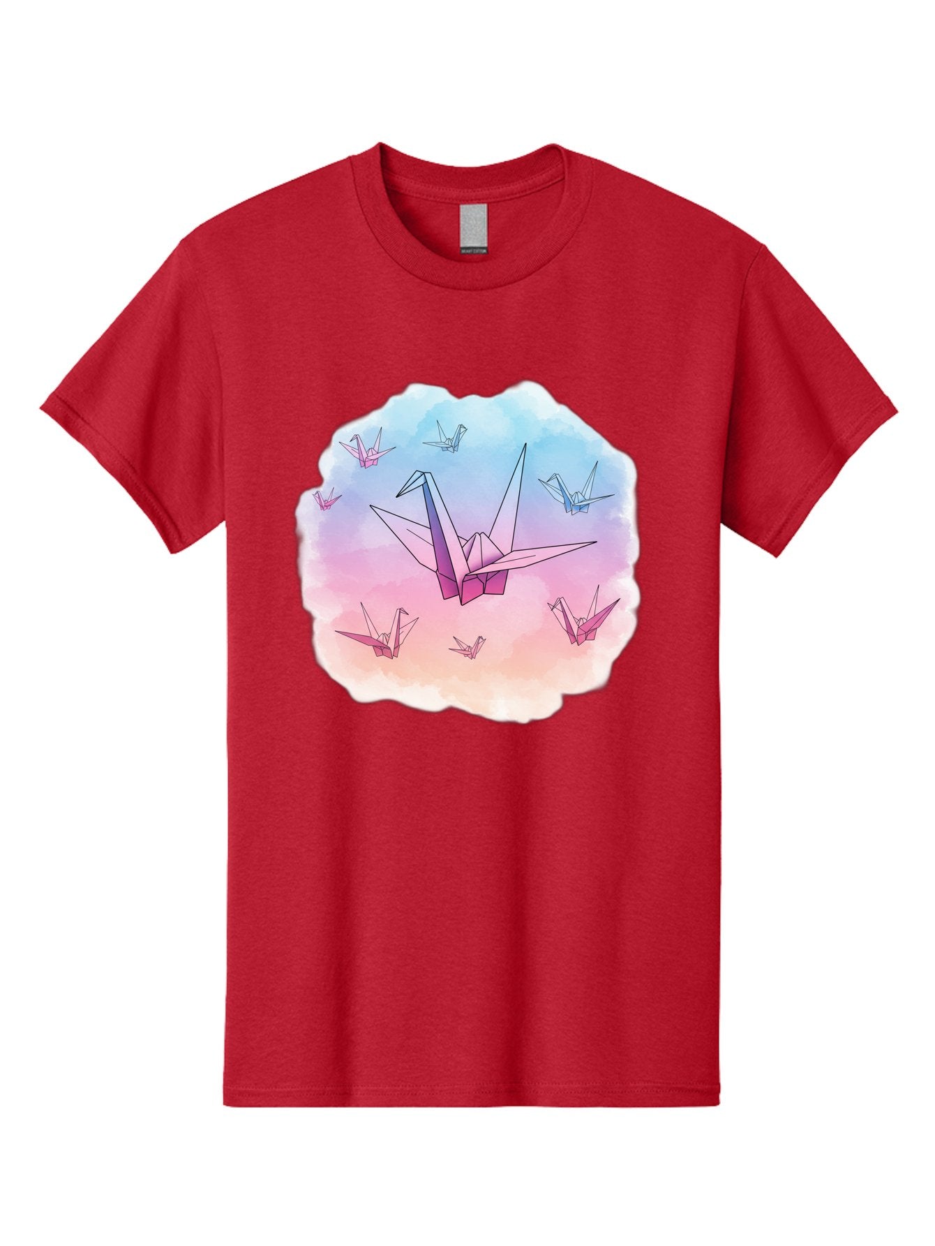 Origami-Cranes-2 Men'S Graphic Tee, 100% Cotton, Comfortable Casual Summer Wear, Machine Washable, Vintage Camera, Old Camera, Antique Camera, Black Camera, Classic Photography, Photography Equipment, Nostalgic Device, Film Camera, Camera Art Baf254 9