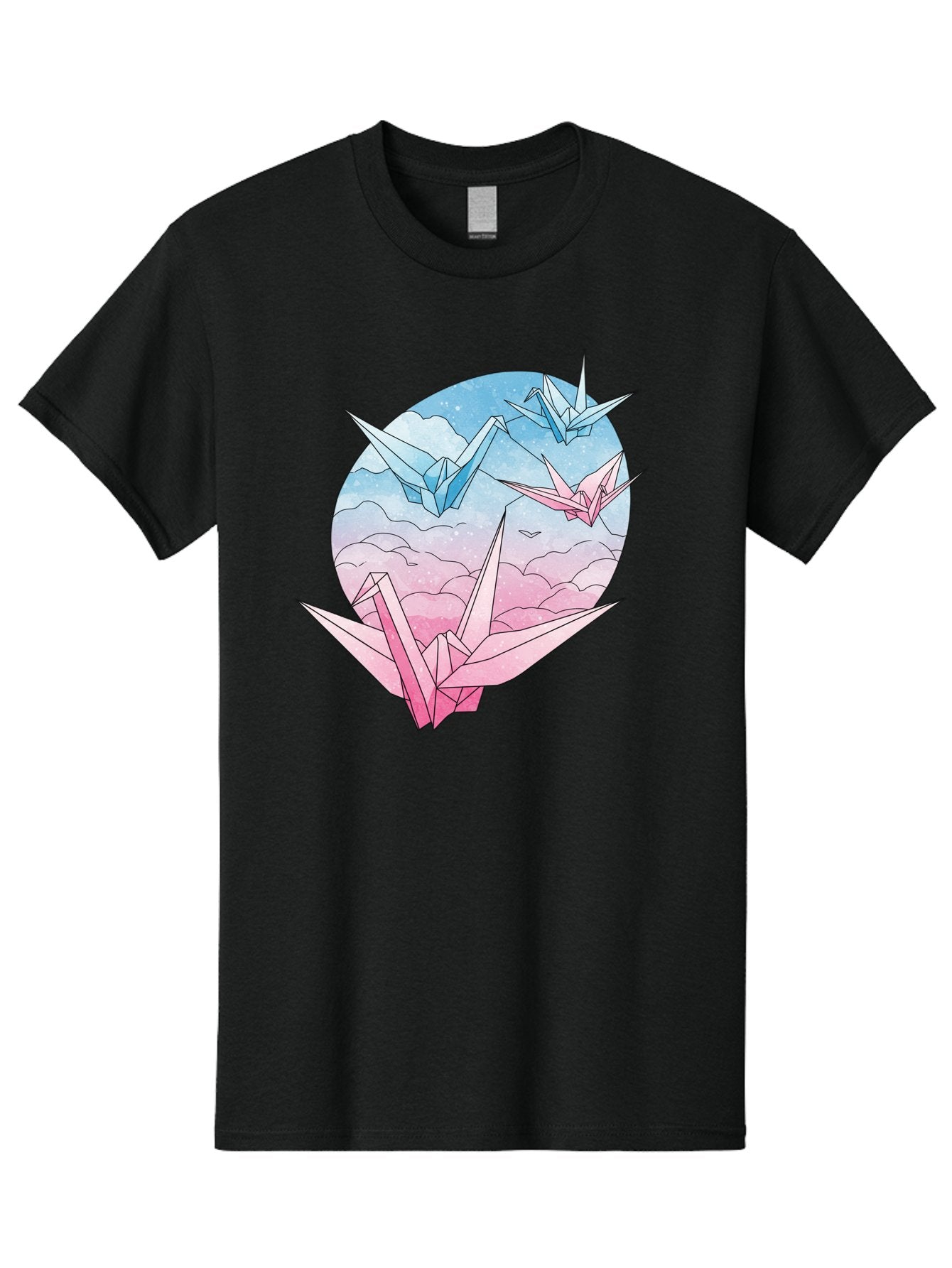 Origami-Cranes-3 Men'S Graphic Tee, 100% Cotton, Comfortable Casual Summer Wear, Machine Washable, Vintage Camera, Old Camera, Antique Camera, Black Camera, Classic Photography, Photography Equipment, Nostalgic Device, Film Camera, Camera Art Baf255 5