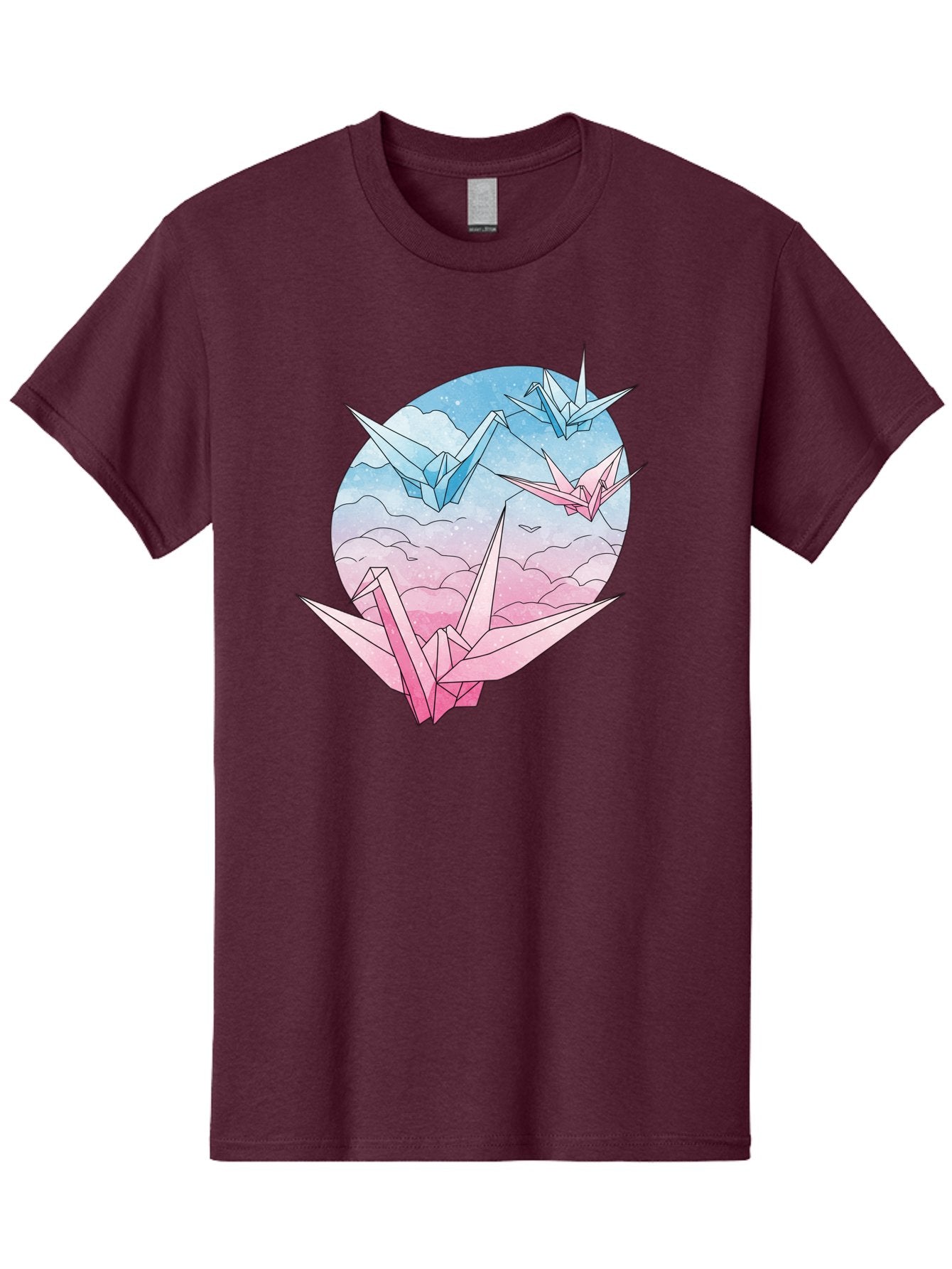 Origami-Cranes-3 Men'S Graphic Tee, 100% Cotton, Comfortable Casual Summer Wear, Machine Washable, Vintage Camera, Old Camera, Antique Camera, Black Camera, Classic Photography, Photography Equipment, Nostalgic Device, Film Camera, Camera Art Baf255 6