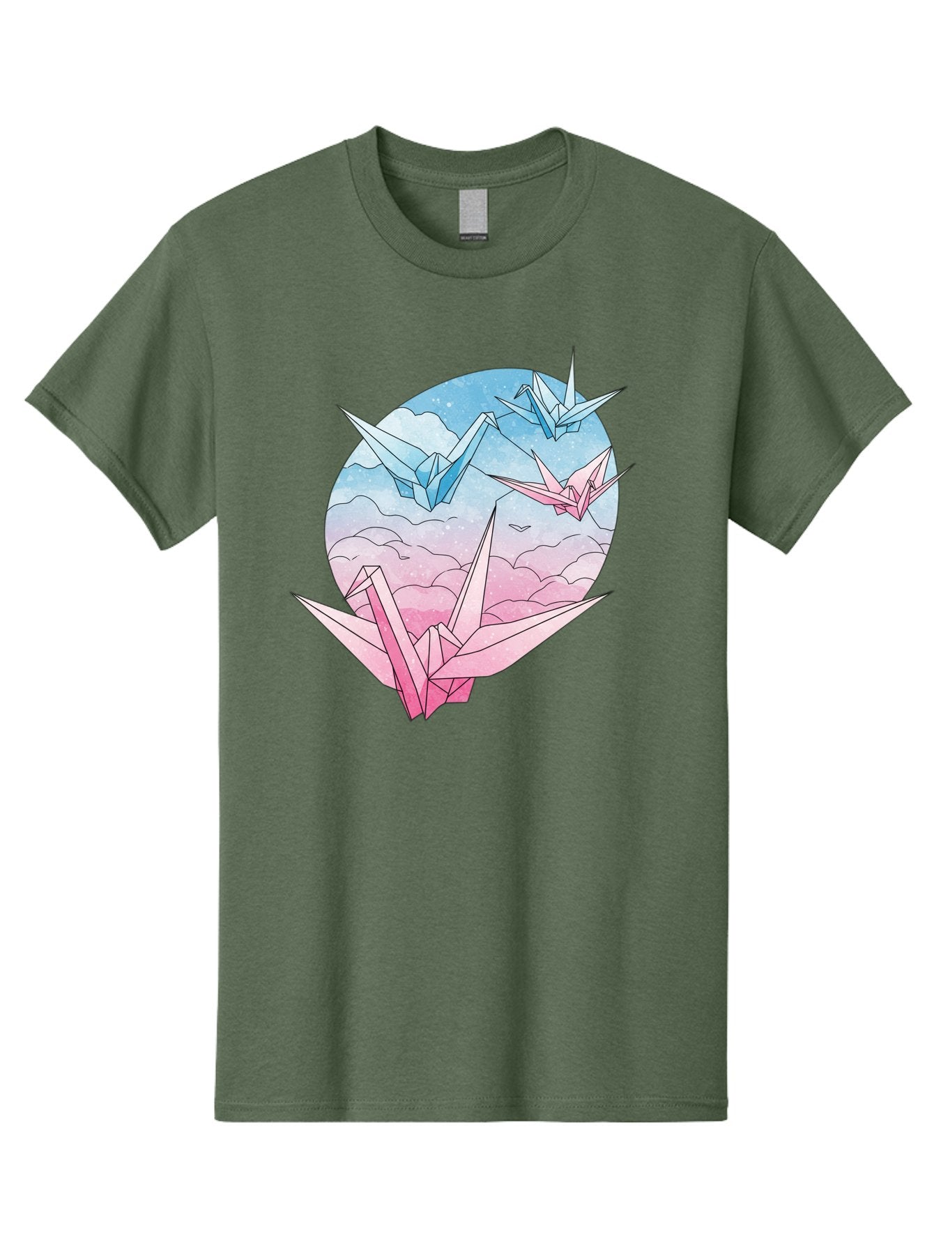 Origami-Cranes-3 Men'S Graphic Tee, 100% Cotton, Comfortable Casual Summer Wear, Machine Washable, Vintage Camera, Old Camera, Antique Camera, Black Camera, Classic Photography, Photography Equipment, Nostalgic Device, Film Camera, Camera Art Baf255 9