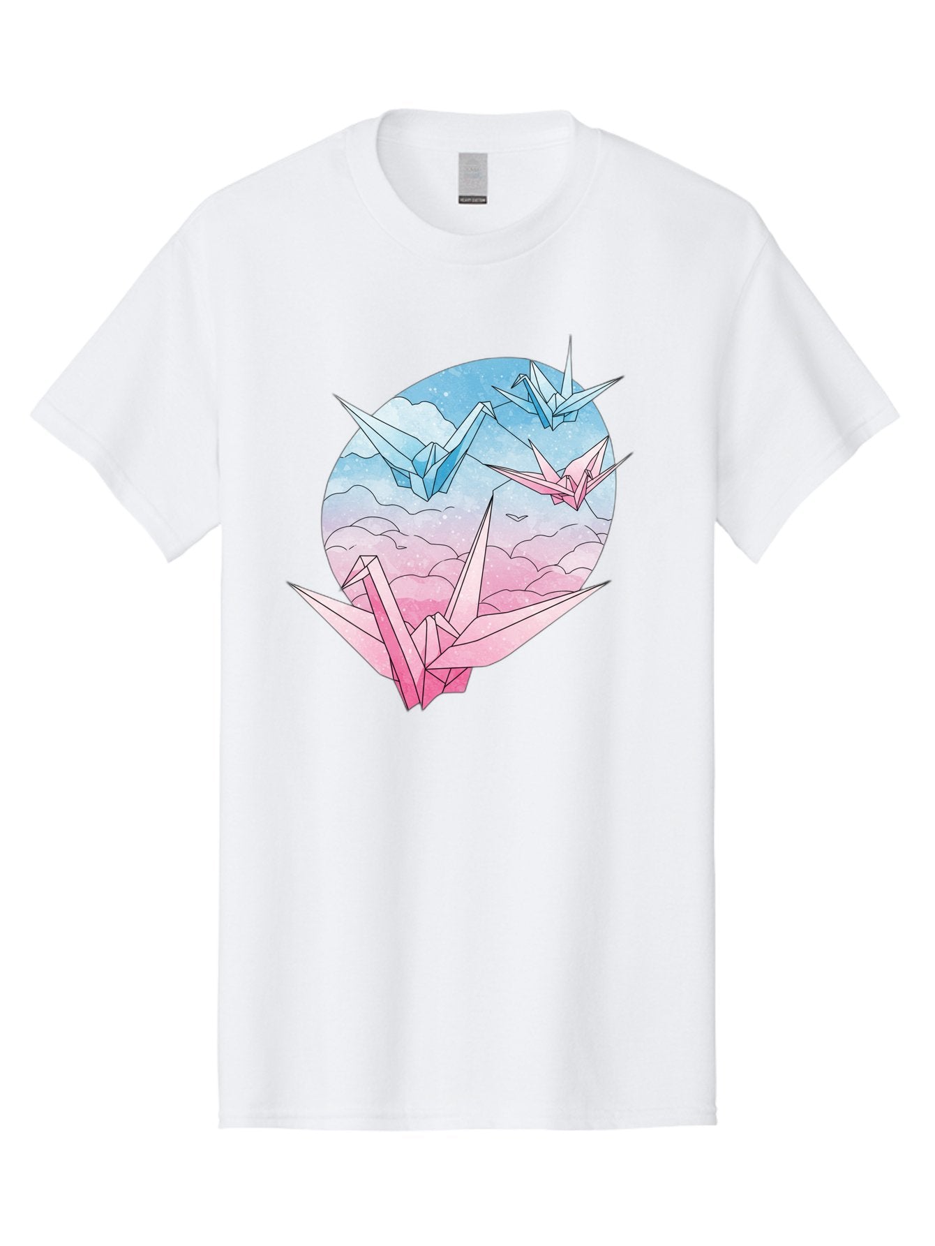 Origami-Cranes-3 Men'S Graphic Tee, 100% Cotton, Comfortable Casual Summer Wear, Machine Washable, Vintage Camera, Old Camera, Antique Camera, Black Camera, Classic Photography, Photography Equipment, Nostalgic Device, Film Camera, Camera Art Baf255 12