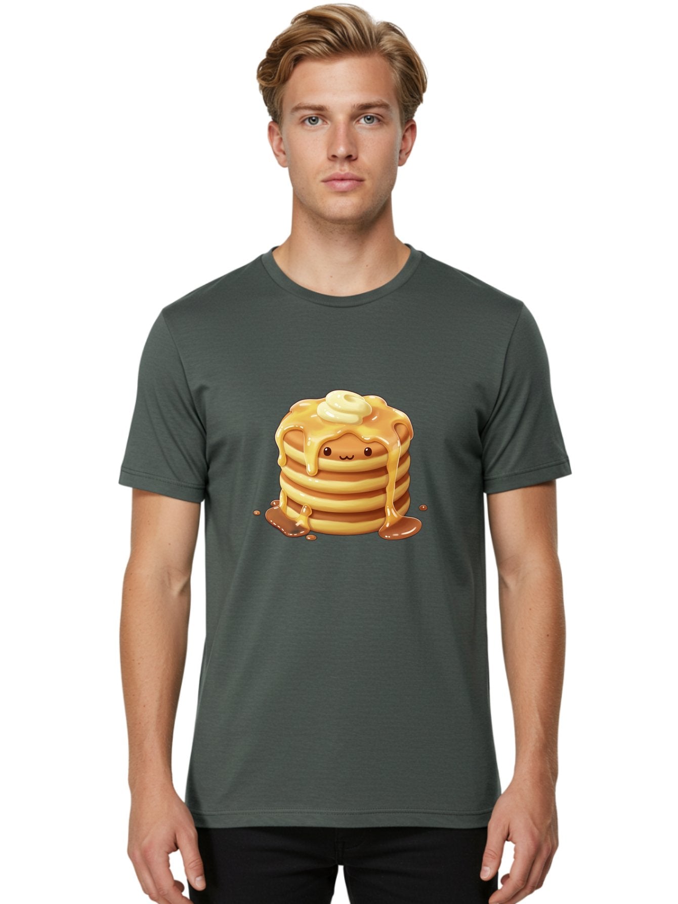 Pancakes-With-Syrup-And-Butter Men'S Graphic Tee, 100% Cotton, Comfortable Casual Summer Wear, Machine Washable, Vintage Camera, Old Camera, Antique Camera, Black Camera, Classic Photography, Photography Equipment, Nostalgic Device, Baf258 30
