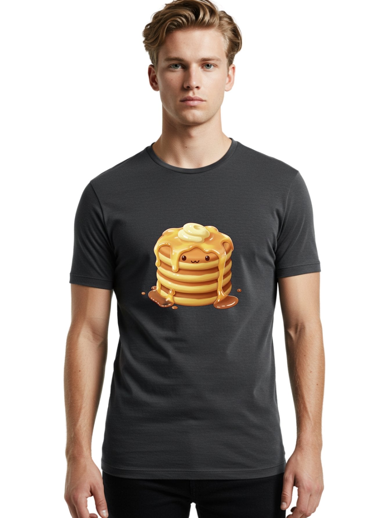 Pancakes-With-Syrup-And-Butter Men'S Graphic Tee, 100% Cotton, Comfortable Casual Summer Wear, Machine Washable, Vintage Camera, Old Camera, Antique Camera, Black Camera, Classic Photography, Photography Equipment, Nostalgic Device, Baf258 24
