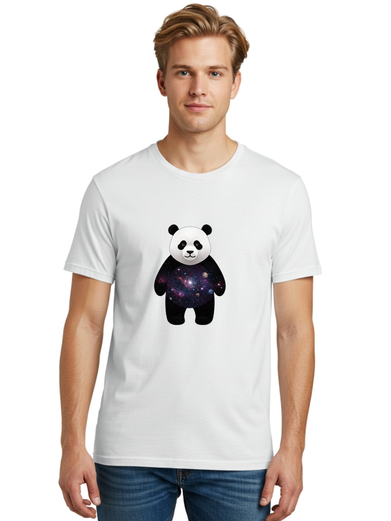 Panda-Galaxy-1 Men'S Graphic Tee, 100% Cotton, Comfortable Casual Summer Wear, Machine Washable, Vintage Camera, Old Camera, Antique Camera, Black Camera, Classic Photography, Photography Equipment, Nostalgic Device, Film Camera, Camera Art Baf289 21