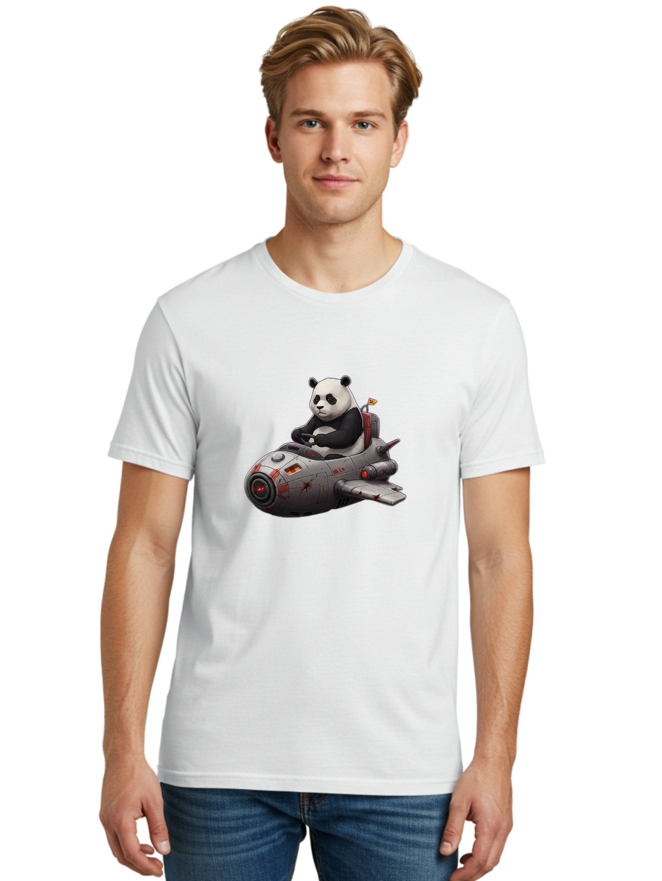 Panda-In-Spaceship-1 Men'S Graphic Tee, 100% Cotton, Comfortable Casual Summer Wear, Machine Washable, Vintage Camera, Old Camera, Antique Camera, Black Camera, Classic Photography, Photography Equipment, Nostalgic Device, Film Camera, Baf298 23