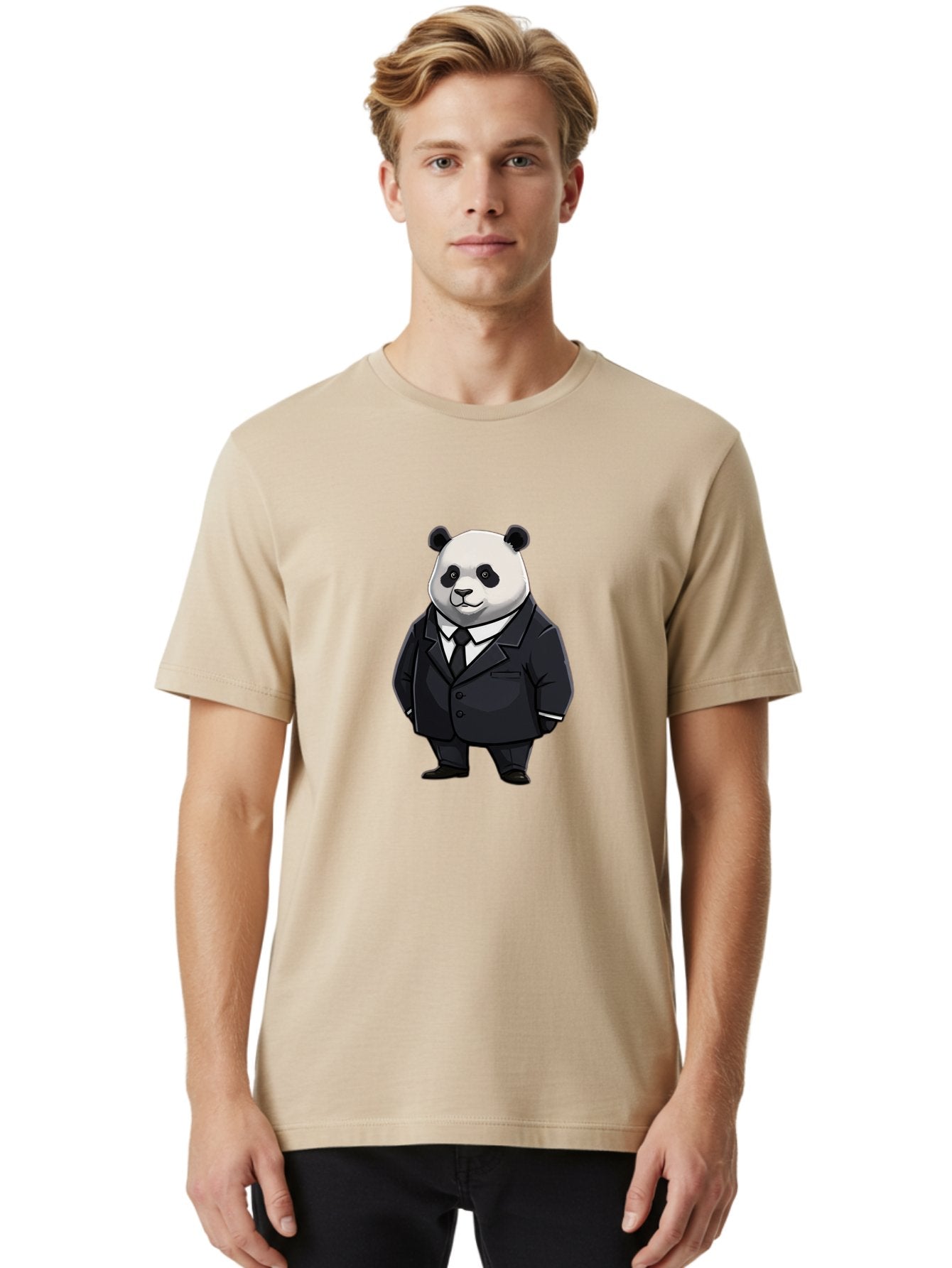 Panda-In-Suit Men'S Graphic Tee, 100% Cotton, Comfortable Casual Summer Wear, Machine Washable, Vintage Camera, Old Camera, Antique Camera, Black Camera, Classic Photography, Photography Equipment, Nostalgic Device, Film Camera, Camera Art Baf300 22