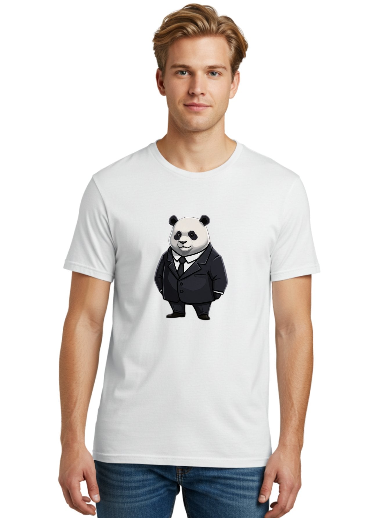 Panda-In-Suit Men'S Graphic Tee, 100% Cotton, Comfortable Casual Summer Wear, Machine Washable, Vintage Camera, Old Camera, Antique Camera, Black Camera, Classic Photography, Photography Equipment, Nostalgic Device, Film Camera, Camera Art Baf300 17