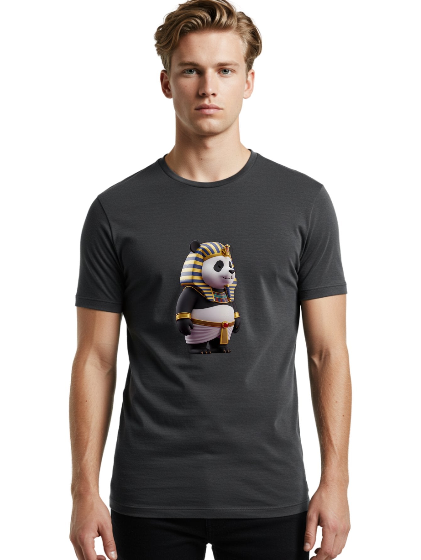 Panda-Pharaoh-5 Men'S Graphic Tee, 100% Cotton, Comfortable Casual Summer Wear, Machine Washable, Vintage Camera, Old Camera, Antique Camera, Black Camera, Classic Photography, Photography Equipment, Nostalgic Device, Film Camera, Camera Art Baf307 20