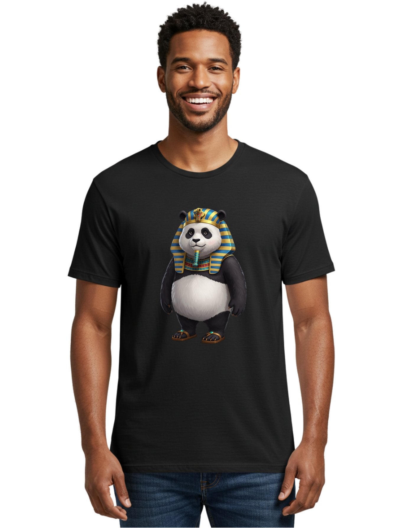 Panda-Pharaoh-8 Men'S Graphic Tee, 100% Cotton, Comfortable Casual Summer Wear, Machine Washable, Vintage Camera, Old Camera, Antique Camera, Black Camera, Classic Photography, Photography Equipment, Nostalgic Device, Film Camera, Camera Art Baf310 16
