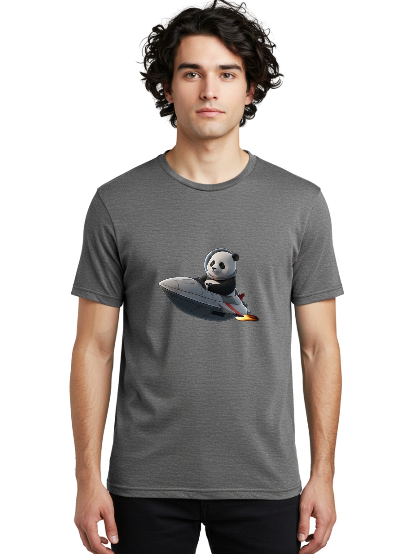 Panda-Riding-Spaceship-1 Men'S Graphic Tee, 100% Cotton, Comfortable Casual Summer Wear, Machine Washable, Vintage Camera, Old Camera, Antique Camera, Black Camera, Classic Photography, Photography Equipment, Nostalgic Device, Film Camera, Baf319 16