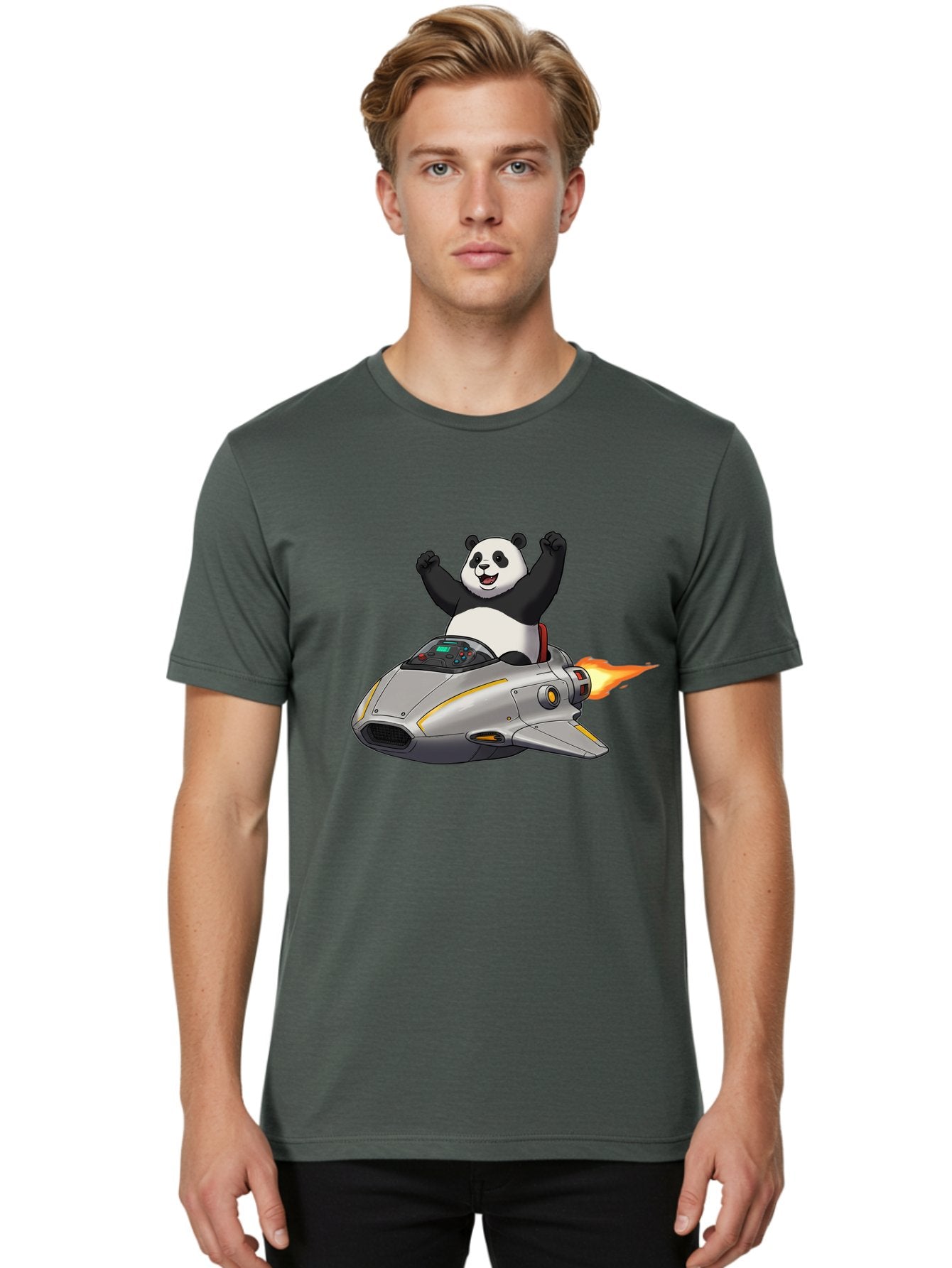 Panda-Riding-Spaceship Men'S Graphic Tee, 100% Cotton, Comfortable Casual Summer Wear, Machine Washable, Vintage Camera, Old Camera, Antique Camera, Black Camera, Classic Photography, Photography Equipment, Nostalgic Device, Film Camera, Baf320 23