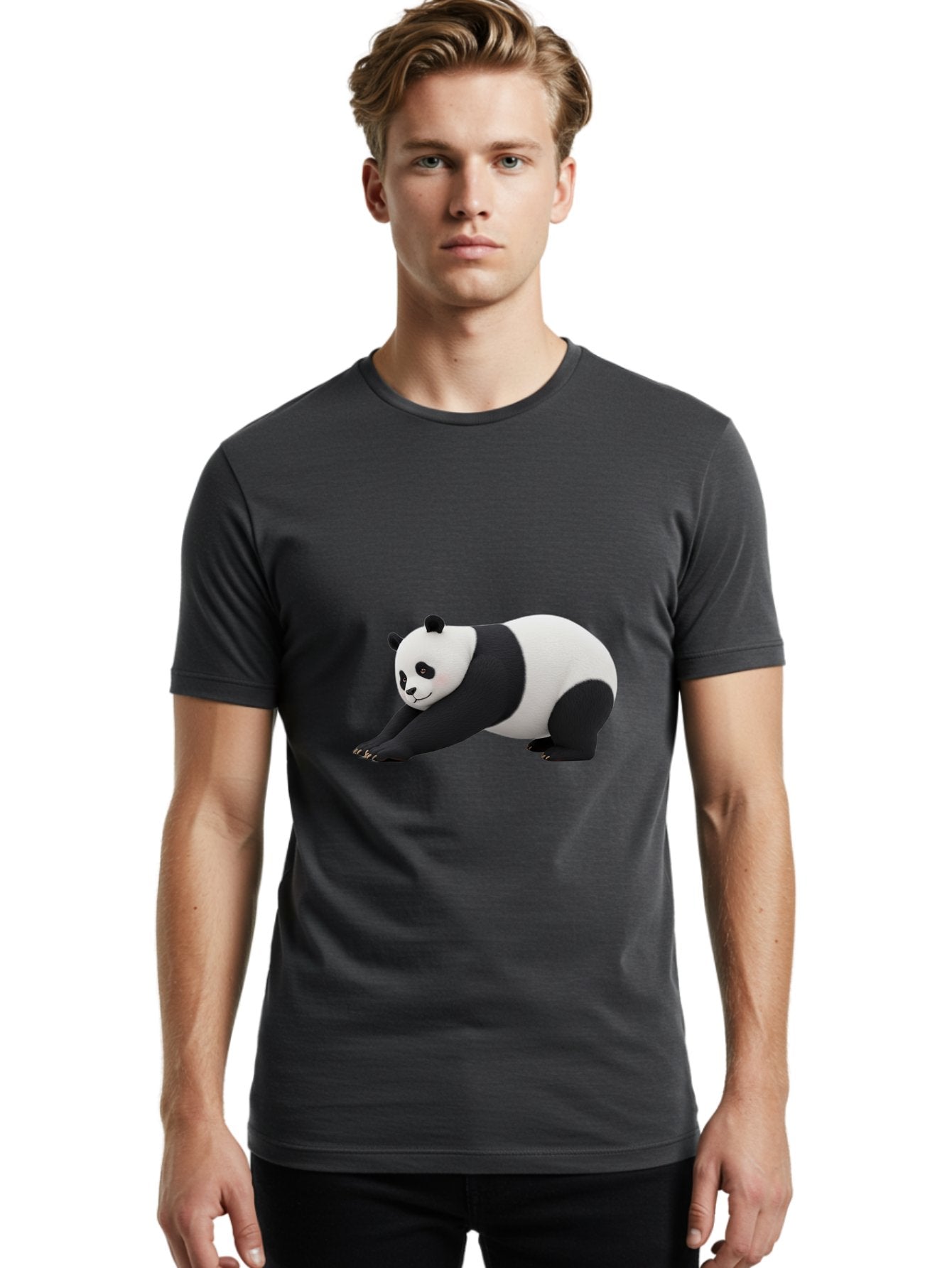 Panda-Stretching Men'S Graphic Tee, 100% Cotton, Comfortable Casual Summer Wear, Machine Washable, Vintage Camera, Old Camera, Antique Camera, Black Camera, Classic Photography, Photography Equipment, Nostalgic Device, Film Camera, Camera Art Baf323 24