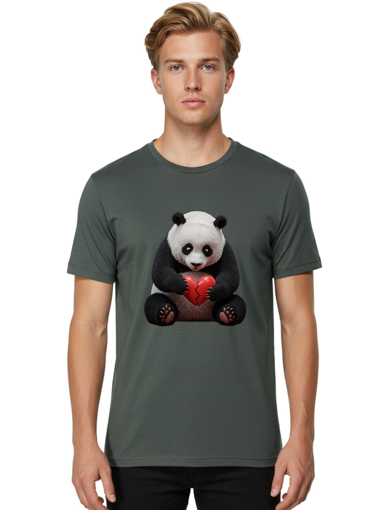Panda-With-Broken-Heart-1 Men'S Graphic Tee, 100% Cotton, Comfortable Casual Summer Wear, Machine Washable, Vintage Camera, Old Camera, Antique Camera, Black Camera, Classic Photography, Photography Equipment, Nostalgic Device, Film Camera, Baf326 16