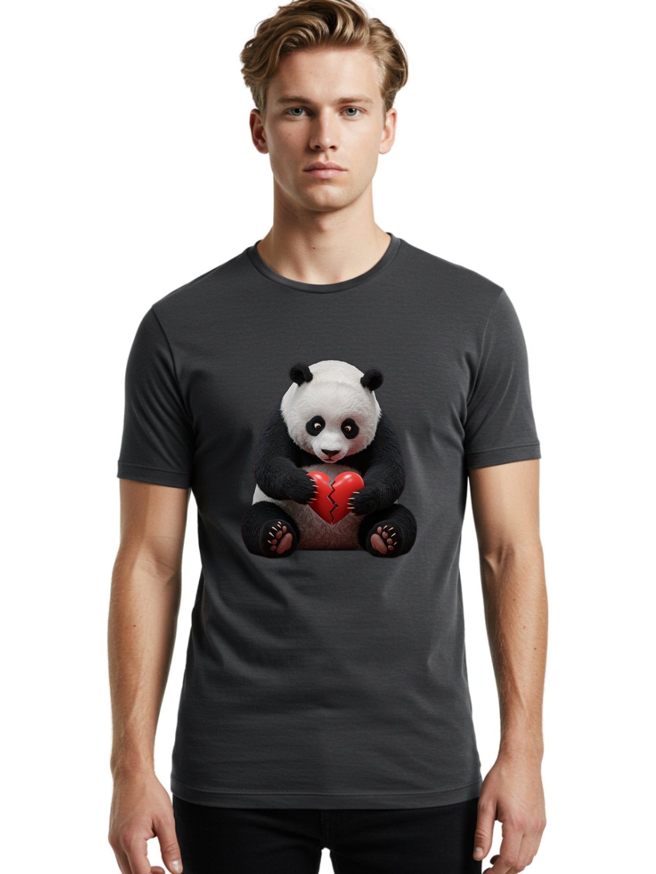 Panda-With-Broken-Heart-1 Men'S Graphic Tee, 100% Cotton, Comfortable Casual Summer Wear, Machine Washable, Vintage Camera, Old Camera, Antique Camera, Black Camera, Classic Photography, Photography Equipment, Nostalgic Device, Film Camera, Baf326 24