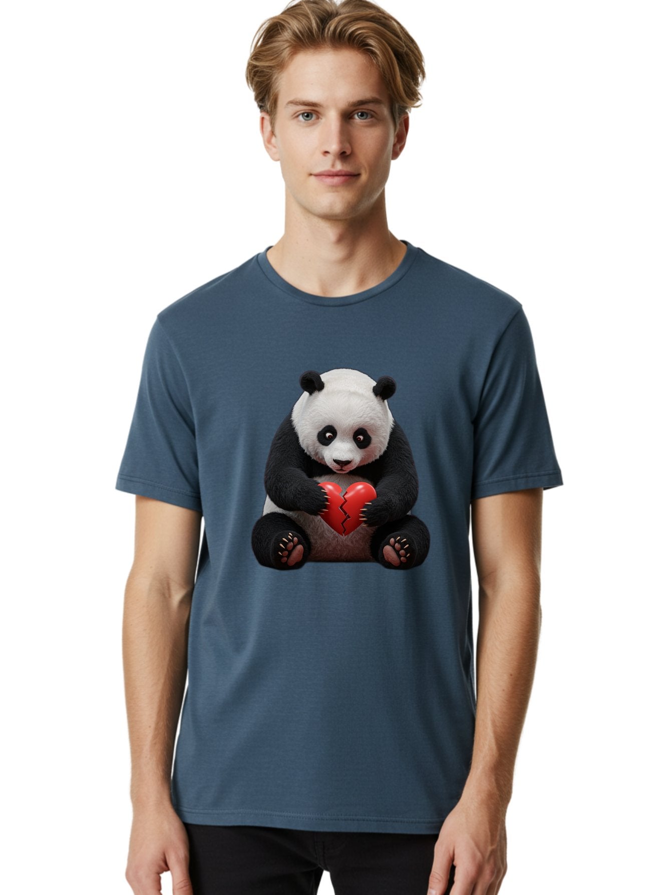 Panda-With-Broken-Heart-1 Men'S Graphic Tee, 100% Cotton, Comfortable Casual Summer Wear, Machine Washable, Vintage Camera, Old Camera, Antique Camera, Black Camera, Classic Photography, Photography Equipment, Nostalgic Device, Film Camera, Baf326 26