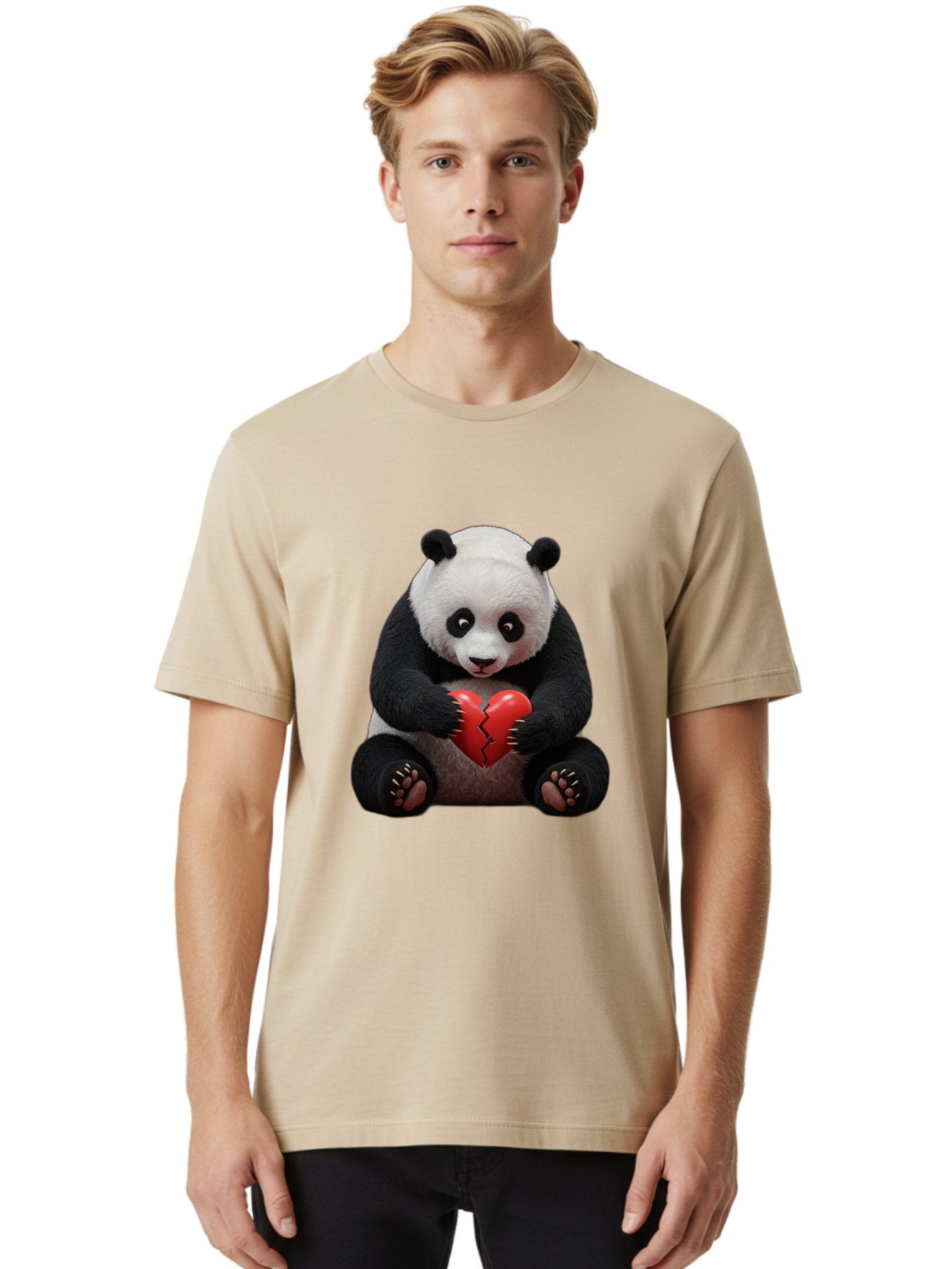 Panda-With-Broken-Heart-1 Men'S Graphic Tee, 100% Cotton, Comfortable Casual Summer Wear, Machine Washable, Vintage Camera, Old Camera, Antique Camera, Black Camera, Classic Photography, Photography Equipment, Nostalgic Device, Film Camera, Baf326 30
