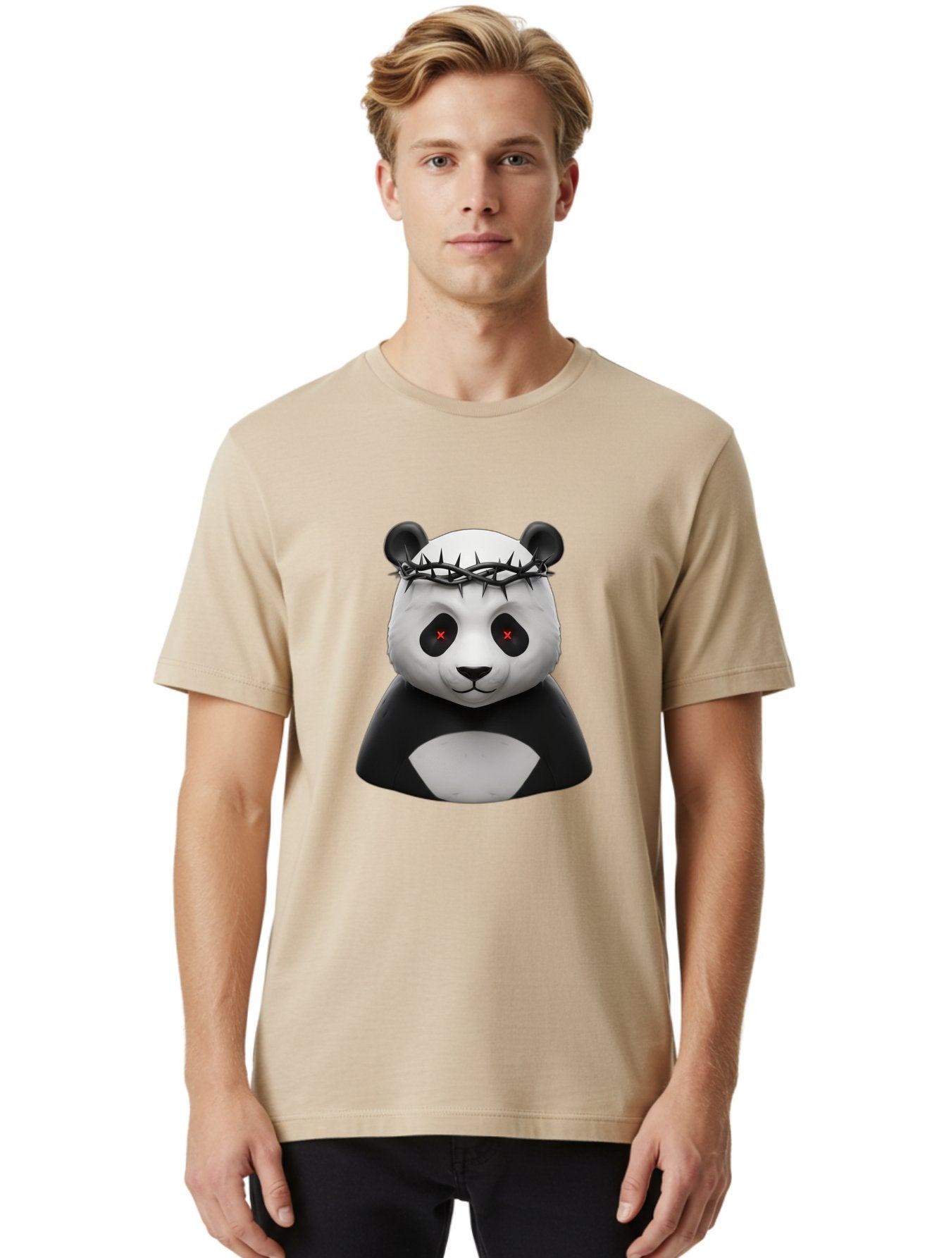 Panda-With-Crown-Of-Thorns-2 Men'S Graphic Tee, 100% Cotton, Comfortable Casual Summer Wear, Machine Washable, Vintage Camera, Old Camera, Antique Camera, Black Camera, Classic Photography, Photography Equipment, Nostalgic Device, Film Camera, Baf332 18