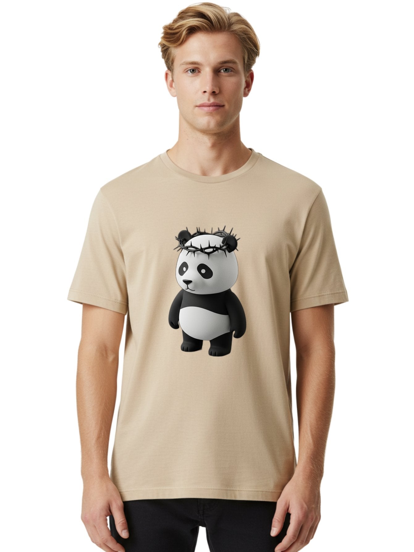 Panda-With-Crown-Of-Thorns-3 Men'S Graphic Tee, 100% Cotton, Comfortable Casual Summer Wear, Machine Washable, Vintage Camera, Old Camera, Antique Camera, Black Camera, Classic Photography, Photography Equipment, Nostalgic Device, Film Camera, Baf333 25