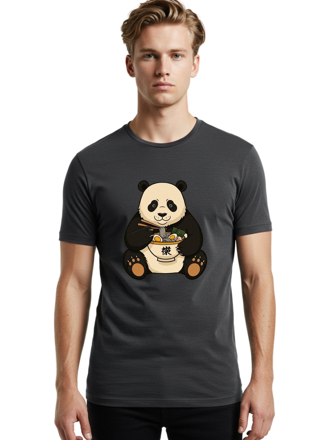 Panda-With-Ramen-2 Men'S Graphic Tee, 100% Cotton, Comfortable Casual Summer Wear, Machine Washable, Vintage Camera, Old Camera, Antique Camera, Black Camera, Classic Photography, Photography Equipment, Nostalgic Device, Film Camera, Baf337 23