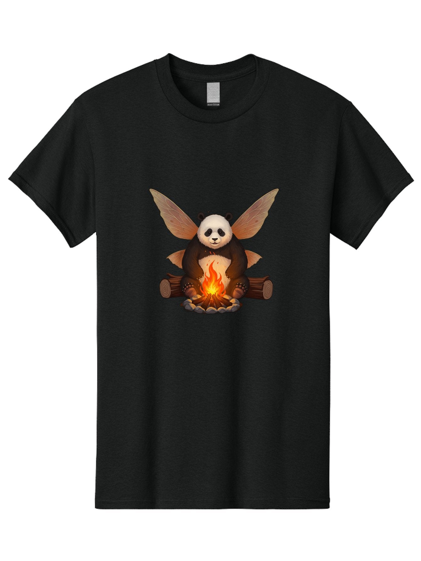 Panda-With-Wings-By-Campfire Men'S Graphic Tee, 100% Cotton, Comfortable Casual Summer Wear, Machine Washable, Vintage Camera, Old Camera, Antique Camera, Black Camera, Classic Photography, Photography Equipment, Nostalgic Device, Film Camera, Baf340
