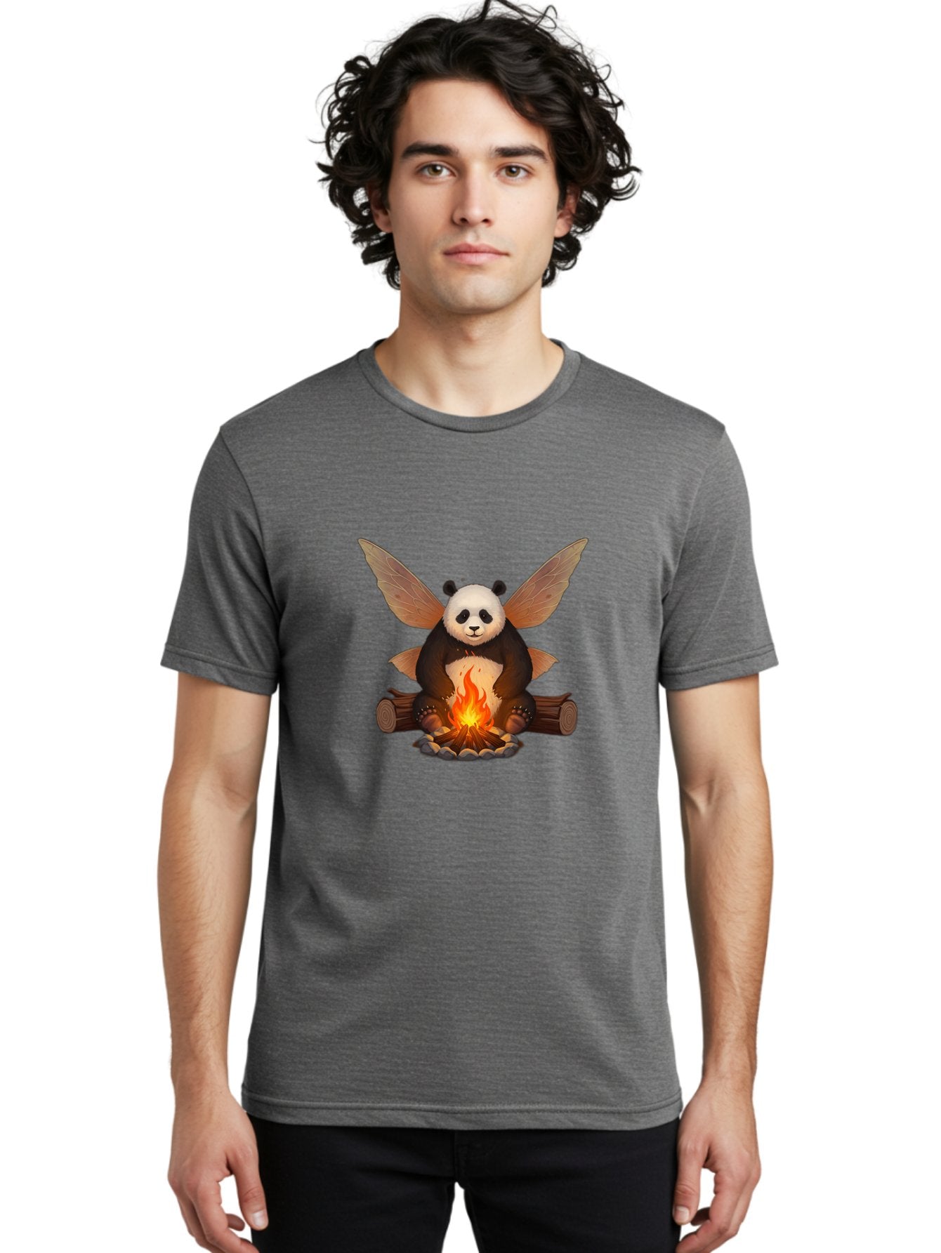 Panda-With-Wings-By-Campfire Men'S Graphic Tee, 100% Cotton, Comfortable Casual Summer Wear, Machine Washable, Vintage Camera, Old Camera, Antique Camera, Black Camera, Classic Photography, Photography Equipment, Nostalgic Device, Film Camera, Baf340 30